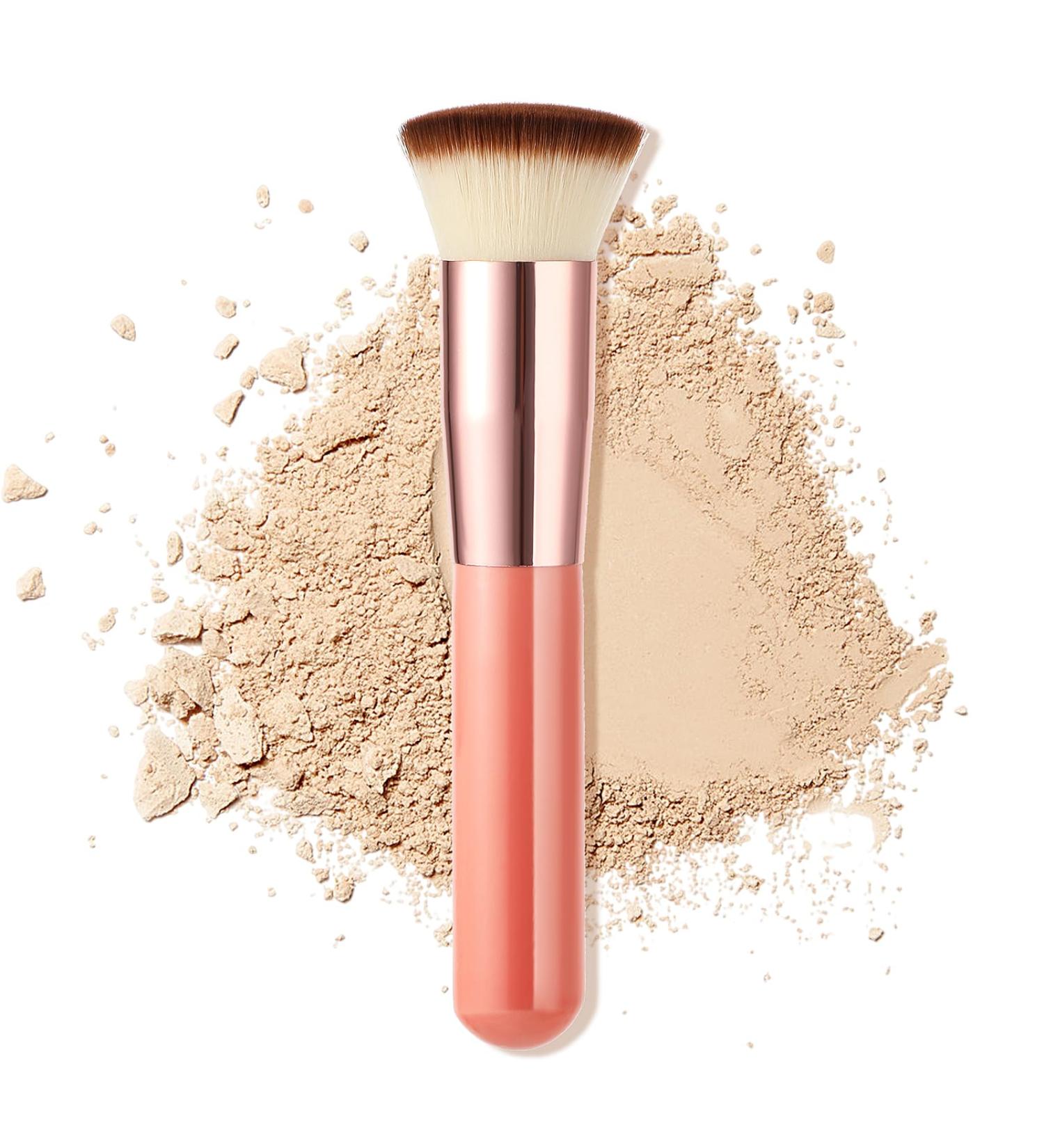 Foundation Brush for Liquid Makeup Flat Top Kabuki Foundation Brush Makeup Tools Concealer Brush Professional Makeup Brushes for Cream Powder Blush and Concealer Pink - Buy Online on GoSupps.com