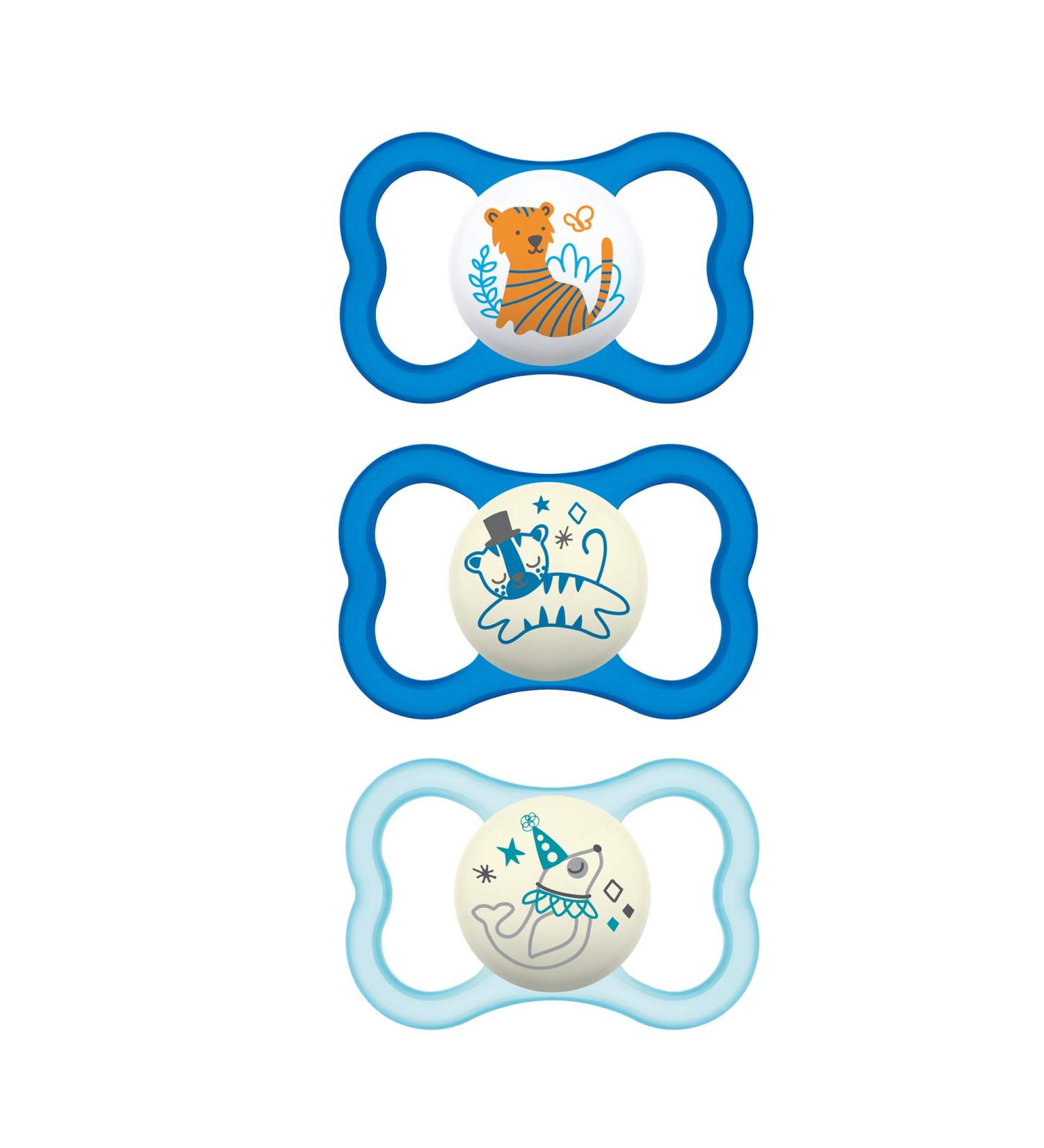 MAM Air Day & Night Pacifier 3 Pack - Glows in the Dark - 16+ Months - Sensitive Skin - Boy - 3 Count - Buy Online on GoSupps.com