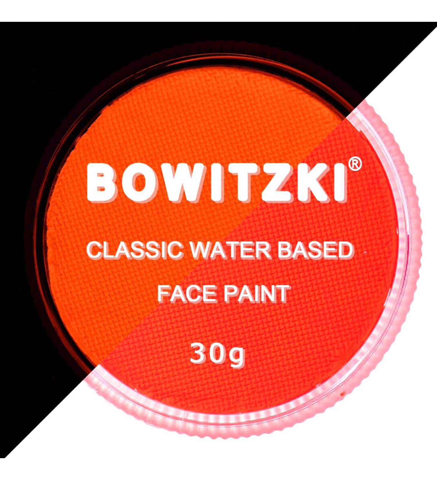 Bowitzki 30g Professional Face Paint Body Paint Water Based Face painting Makeup Safe for Kids and Adults Split Cake Single Color Halloween Christmas (Neon Orange) - Buy Online on GoSupps.com