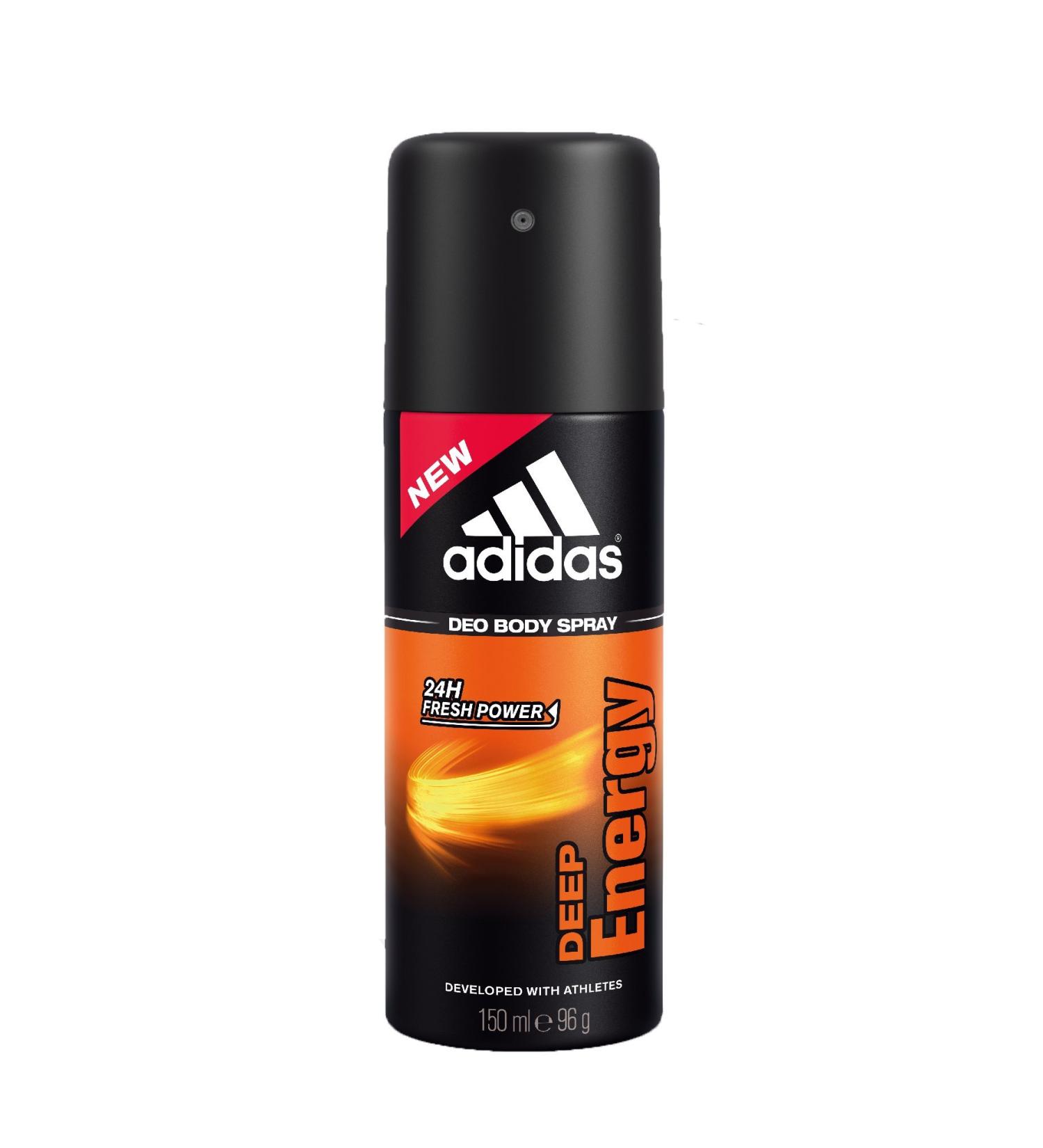Adidas Deep Energy Deodorant Body Spray for Men 5 Ounce