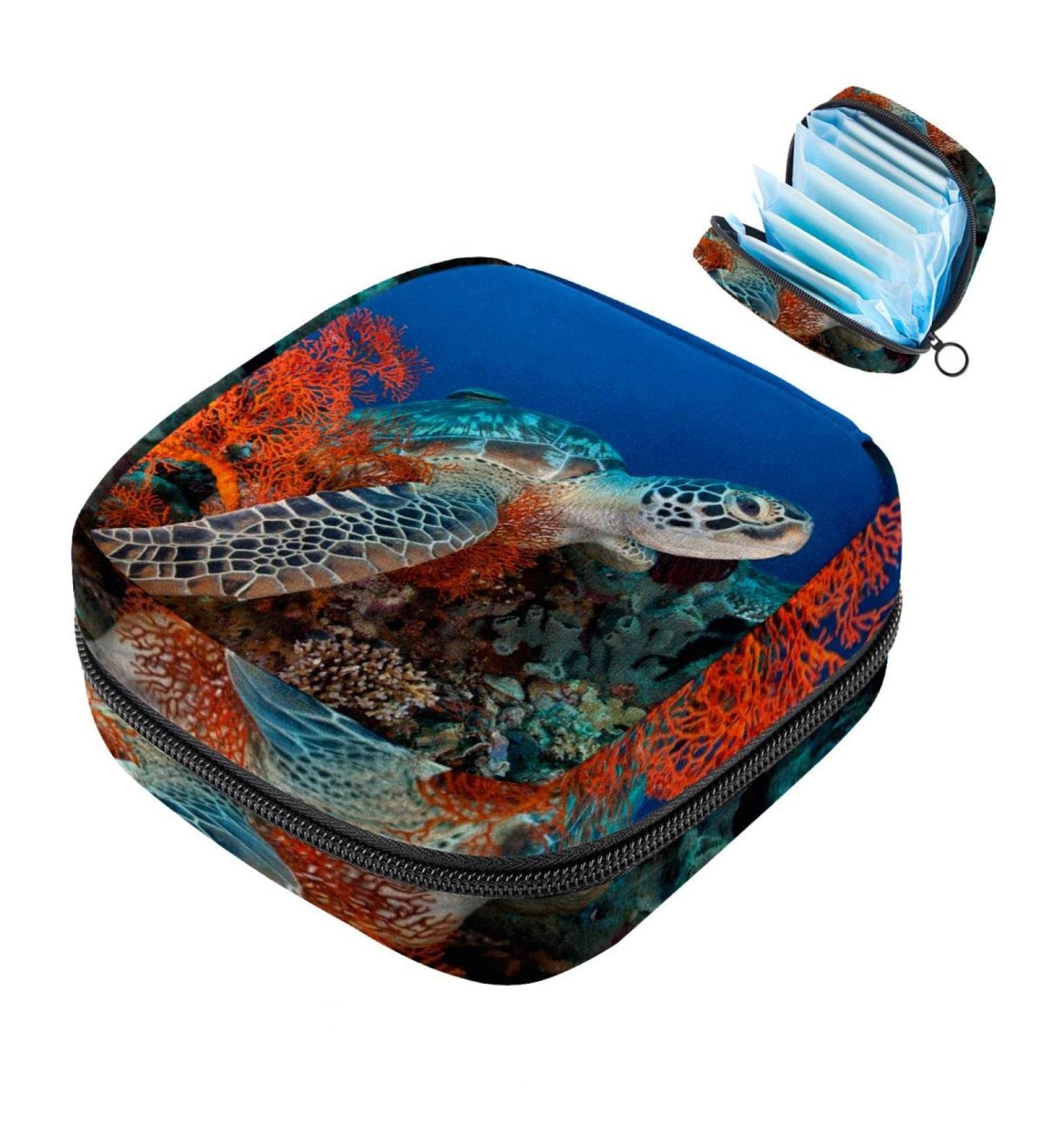 Sanitary Napkin Storage Bag | Sea Turtle Design | Portable Menstrual Cup & Bandage Bags for Women - Buy Online on GoSupps.com