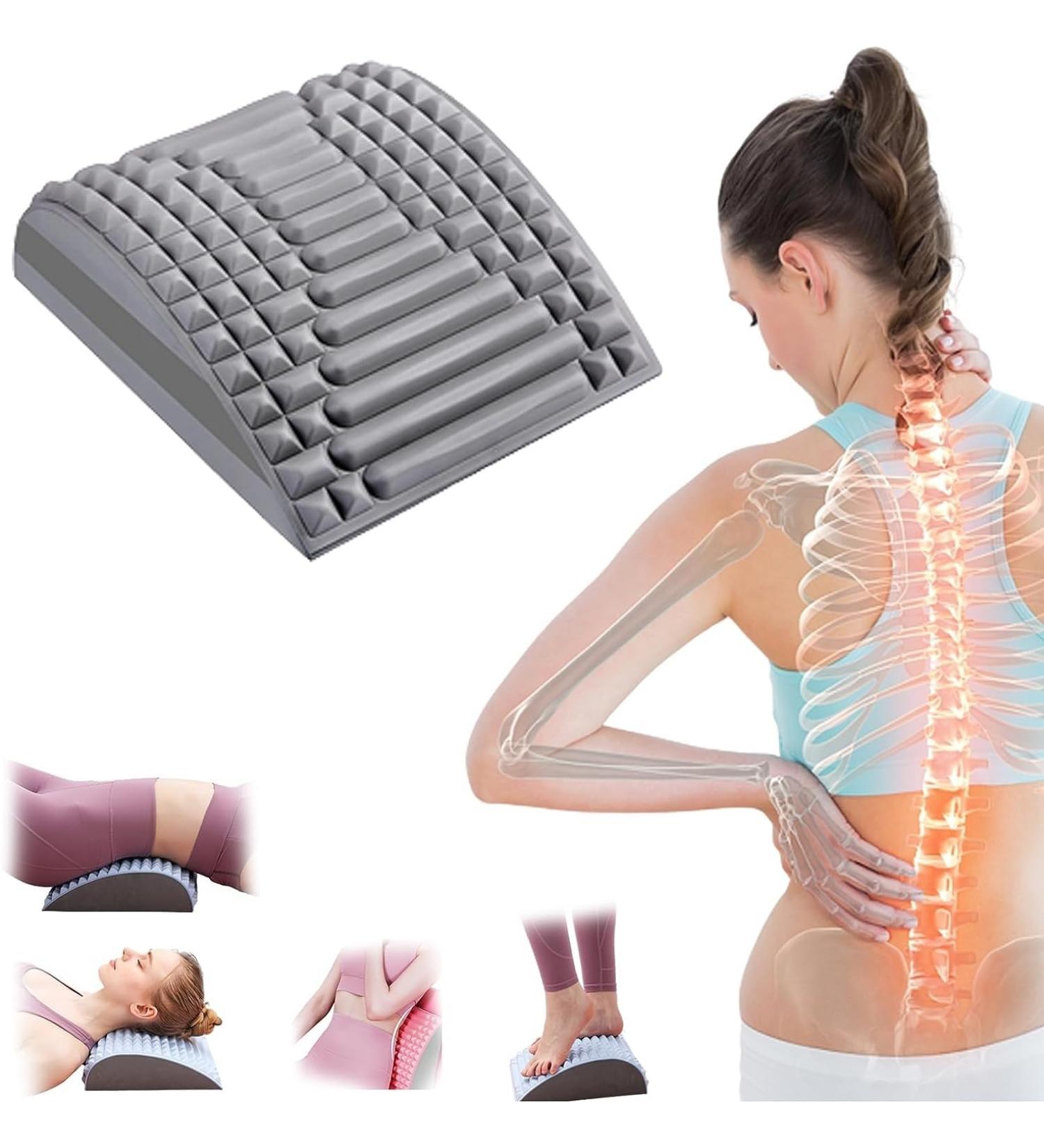 Back Extensor & Neck Stretcher - Chiropractic Pillow for Lower Back Pain Relief | COL Gray - Buy Online on GoSupps.com