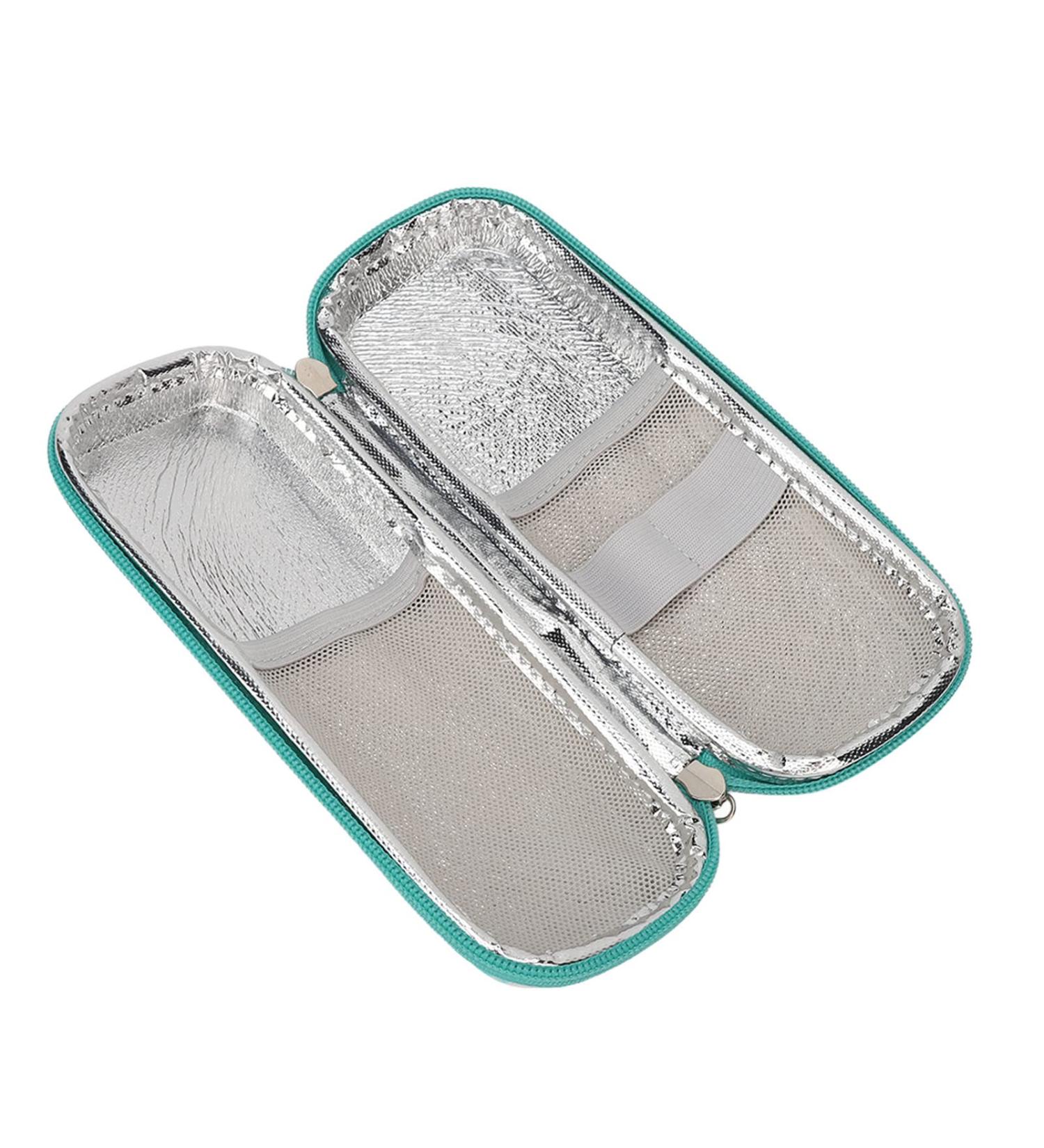 Portable Insulin Cooler Case - Marble Green EVA Insulated Pen Bag for Diabetic Supplies - Buy Online on GoSupps.com