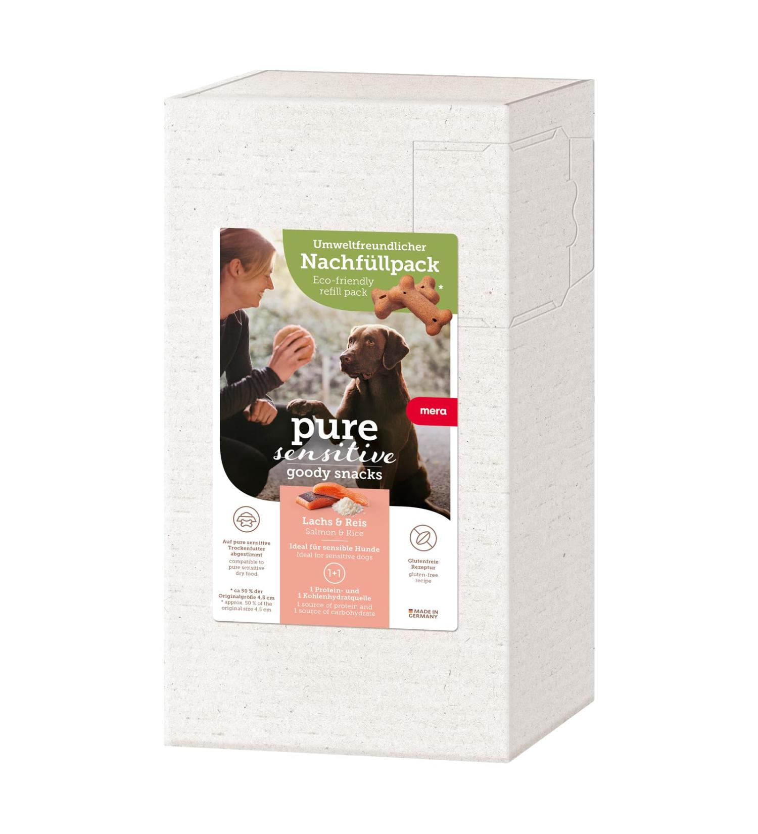 Mera Pure Sensitive Goody Snack Salmon & Rice 500g | Healthy Gluten-Free Treats for Sensitive Dogs | Perfect Training Rewards - Buy Online on GoSupps.com