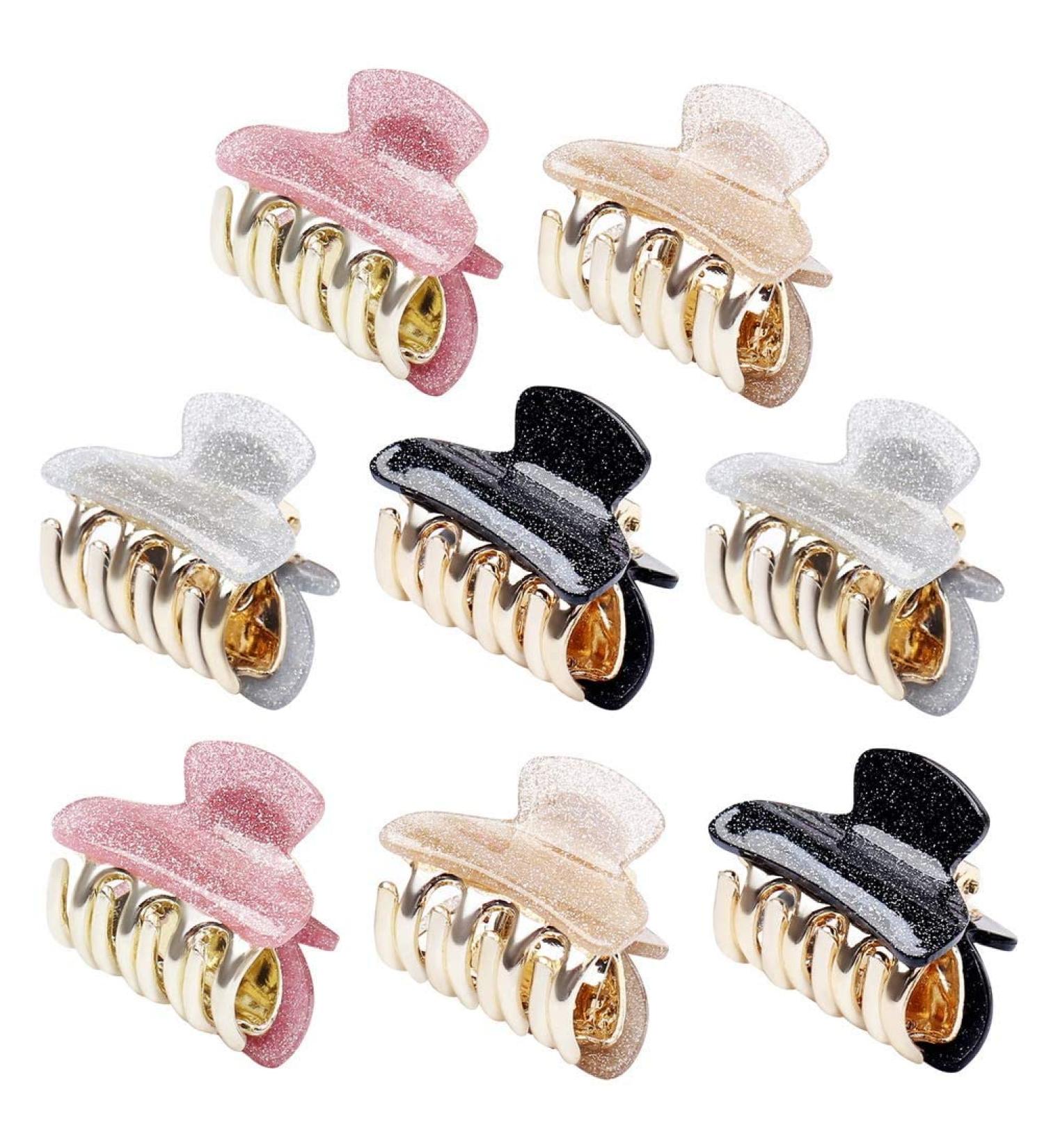 Nuoshen 8 pcs Vintage Acrylic Hair Claws Clips - Non-Slip Styling Hair Clamps for Women & Girls - Buy Online on GoSupps.com