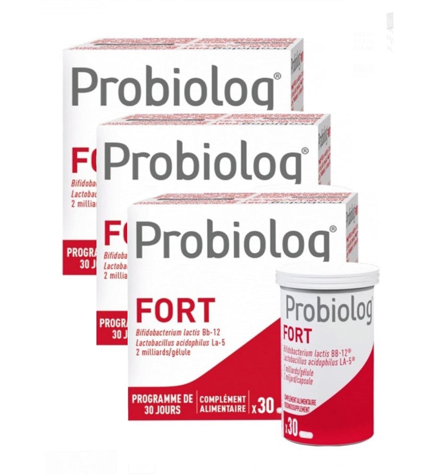 Probiolog FORT - Compl ments alimentaires - Syst me digestif - lot de 3 bo tes de 30 G lules. (F) 30 unit (Lot de 3) - Buy Online on GoSupps.com