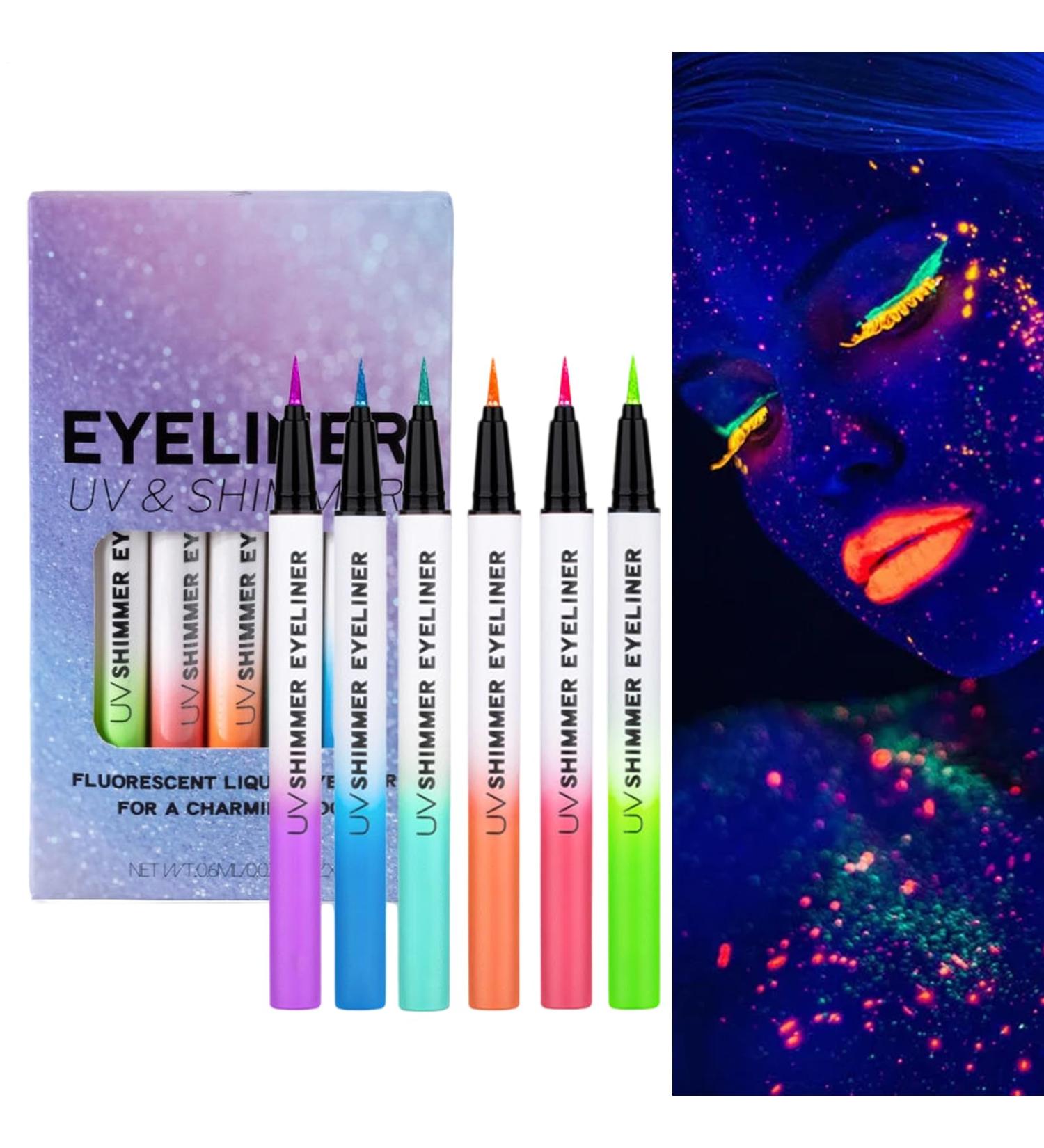 Fluorescent Eyeliners Sparkling Shine Waterproof Eyeliner | Long-Lasting Glossy Pigmented Makeup Pen for Girls and Women Evening Parties and Performances - Buy Online on GoSupps.com
