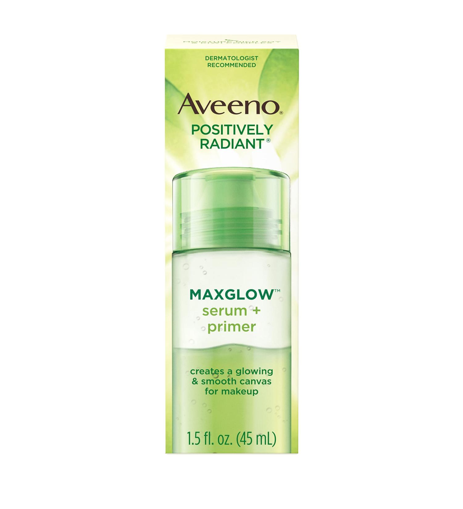 Aveeno Positively Radiant Maxglow Serum + Primer 1.5 Oz (Pack of 2) - Radiant Skin Duo - Buy Online on GoSupps.com