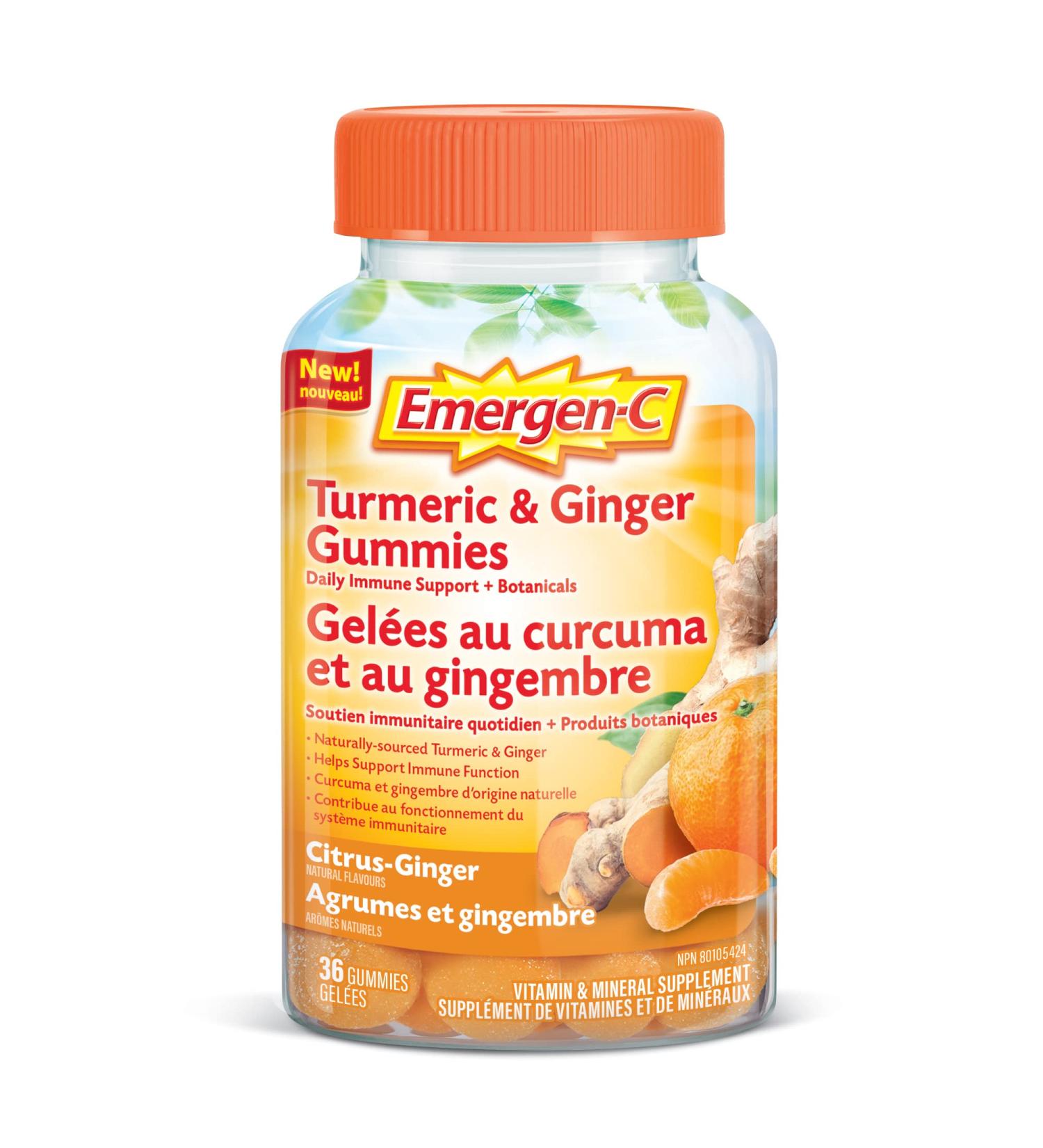 Emergen-C Immune Support Gummies A Boost of Vitamins and Minerals Turmeric & Ginger 36 Gummies - Buy Online on GoSupps.com