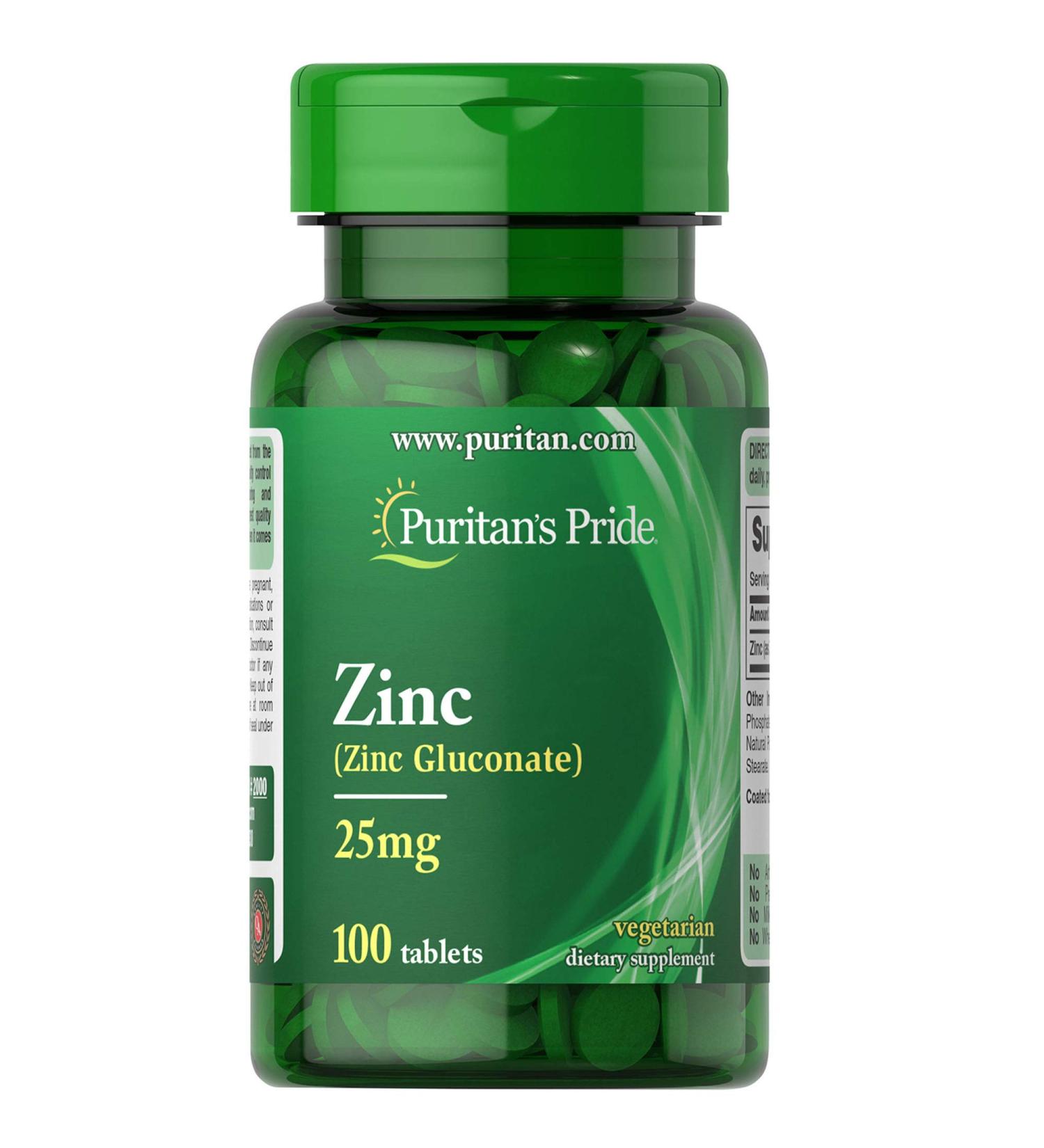 Puritan's Pride Zinc 25mg Tablets - Immune System Support - 100 Count - Buy Online on GoSupps.com
