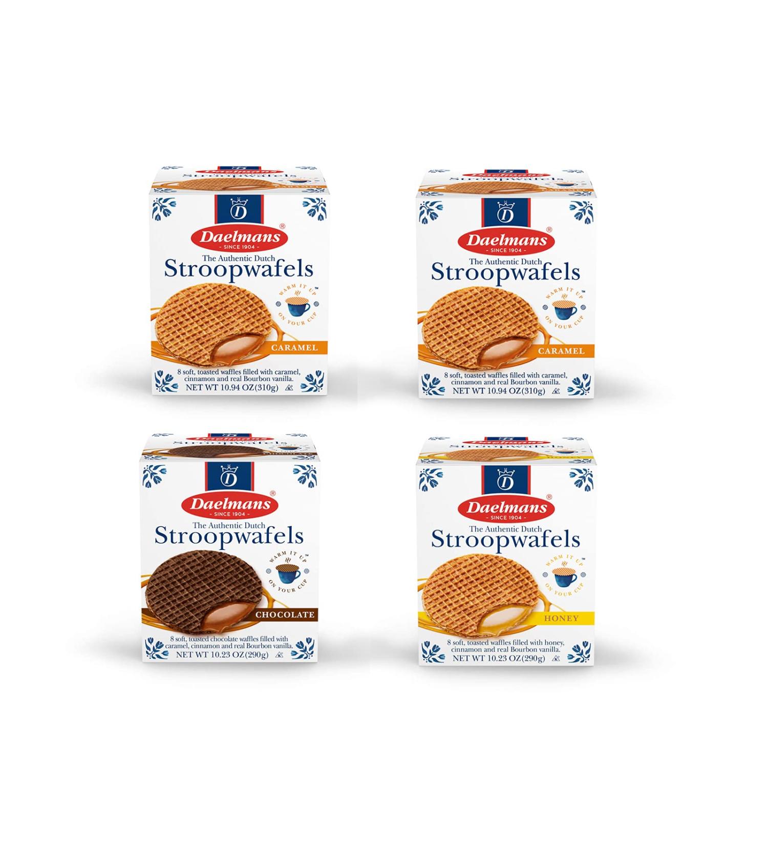 Daelman Stroopwafel - Authentic Dutch Waffle Cookies Made In Holland (4 Pack Assortment) - Buy Online on GoSupps.com