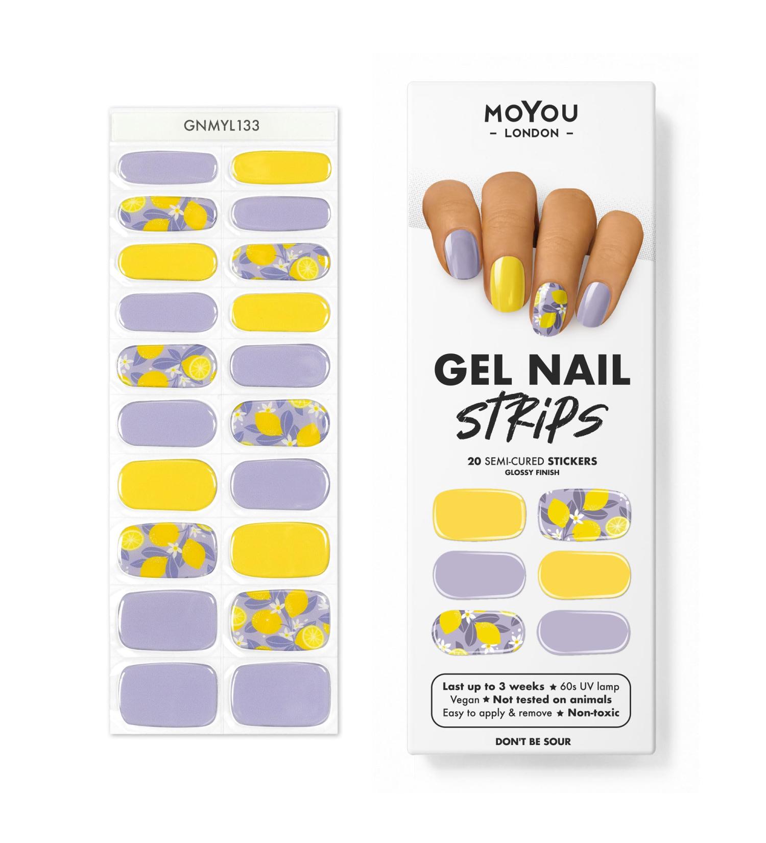 Buy MOYOU LONDON Semi-Cured UV Gel Strips - 20 Pieces for Salon-Quality Manicures | Gel Nail Foils UV Curing - Don't Be Sour - Buy Online on GoSupps.com