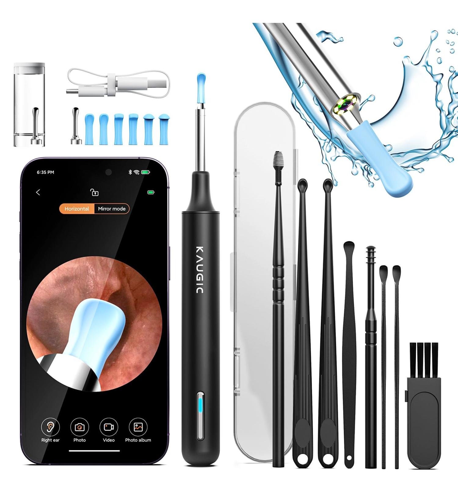Water Powered Ear Cleaner Electric Ear Wax Removal Tool Ear Irrigation Kit with Sewage System - Premium Ear Wax Cleaner with 4 Mode - Ear Wax Removal Tool with 8PCS Ear Pick