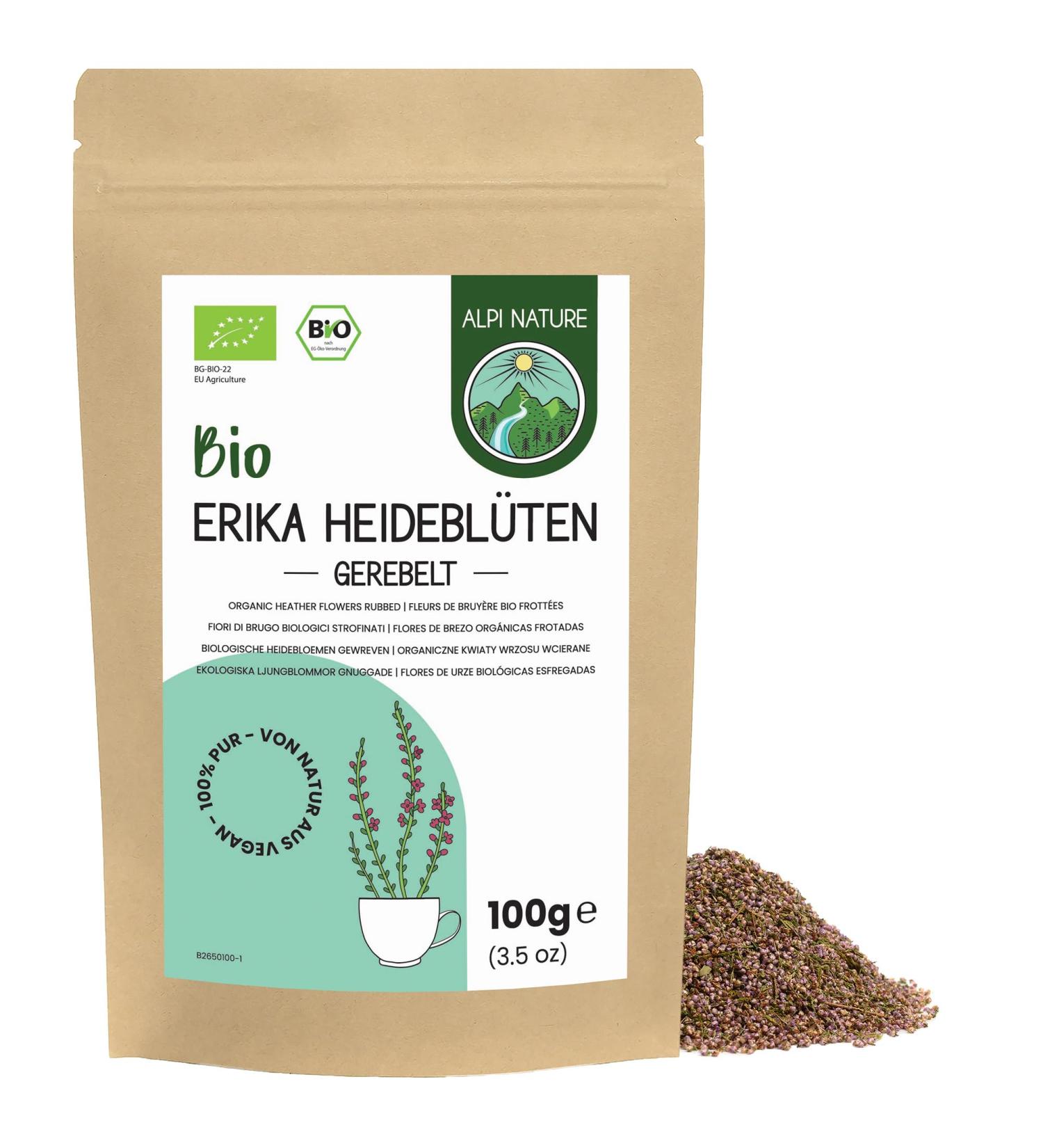  Alpi Nature Alpi Nature Dried Heather Flowers ORGANIC 100g organic Rubbed Heather Flowers Loose Tea - Buy Online on GoSupps.com