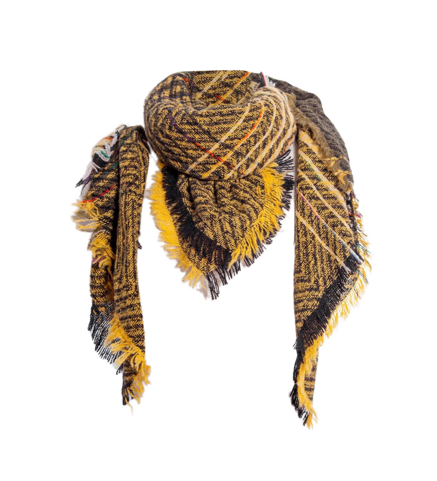 Hanxiulin Women's Cotton Triangle Scarf - Winter Neckerchief for All Seasons - Stylish Printed Yellow Scarf - Buy Online on GoSupps.com