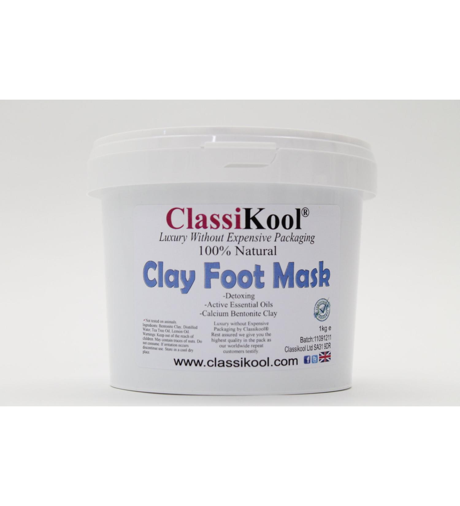 Classikool Bentonite Clay Foot Mask Skin Care with Essential Oil Choice (Bergamot 1000g) Bergamot 1 kg (Pack of 1)
