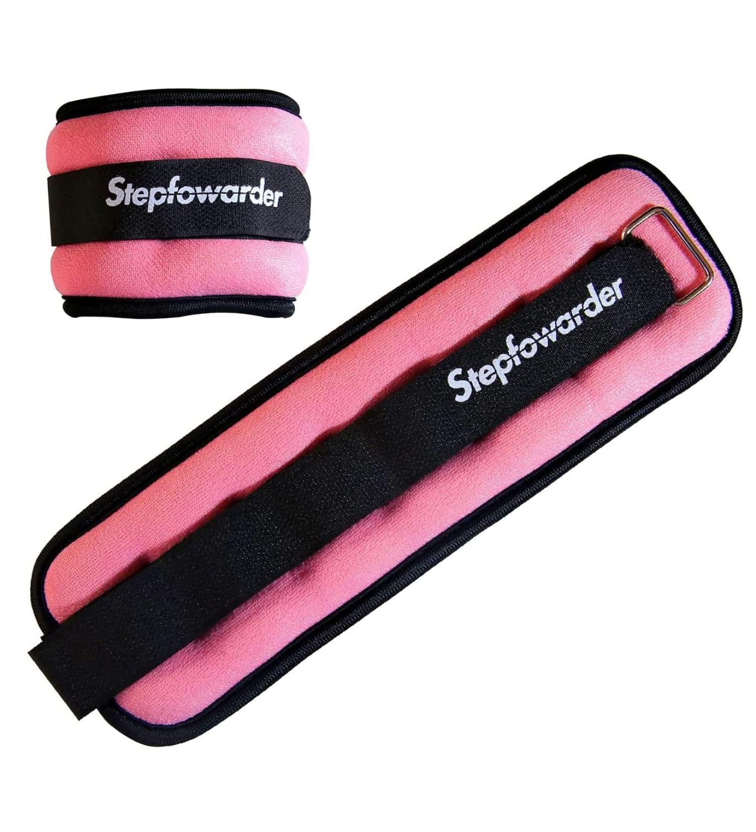 Steppofard 0.3kg to 1.0kg Weight Cuffs Set - Adjustable Foot/Wrist Weights for Fitness Running Jogging Gym - 2x0.5kg Pink - Buy Online on GoSupps.com