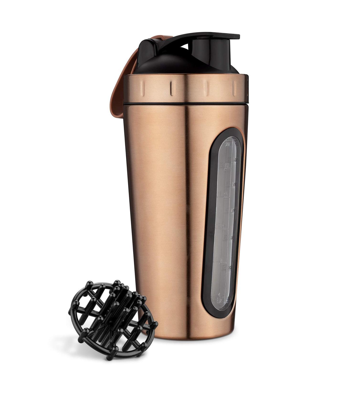 Navaris 750ml Stainless Steel Protein Shaker Bottle - Copper Fitness Mug for Smoothies & Protein Shakes - Perfect for Training & Sports - Buy Online on GoSupps.com