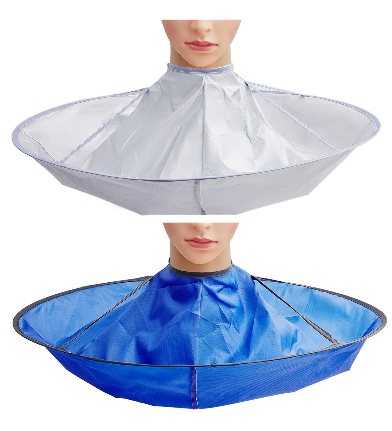 2-Piece Hair Cutting Cape Umbrella Set - Blue/Silver Salon Barber Cape for Teens & Adults - Buy Online on GoSupps.com