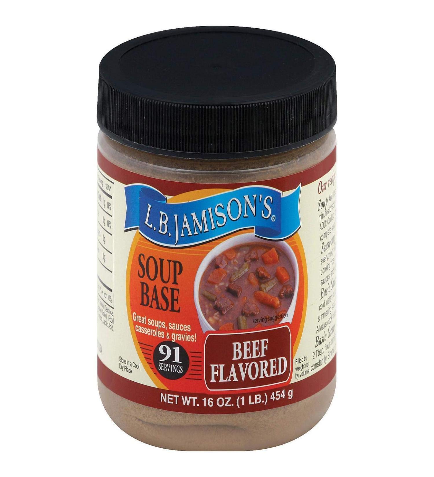 L.B.Jamison's Soup Base (Beef), 16oz. (Pack of 4)