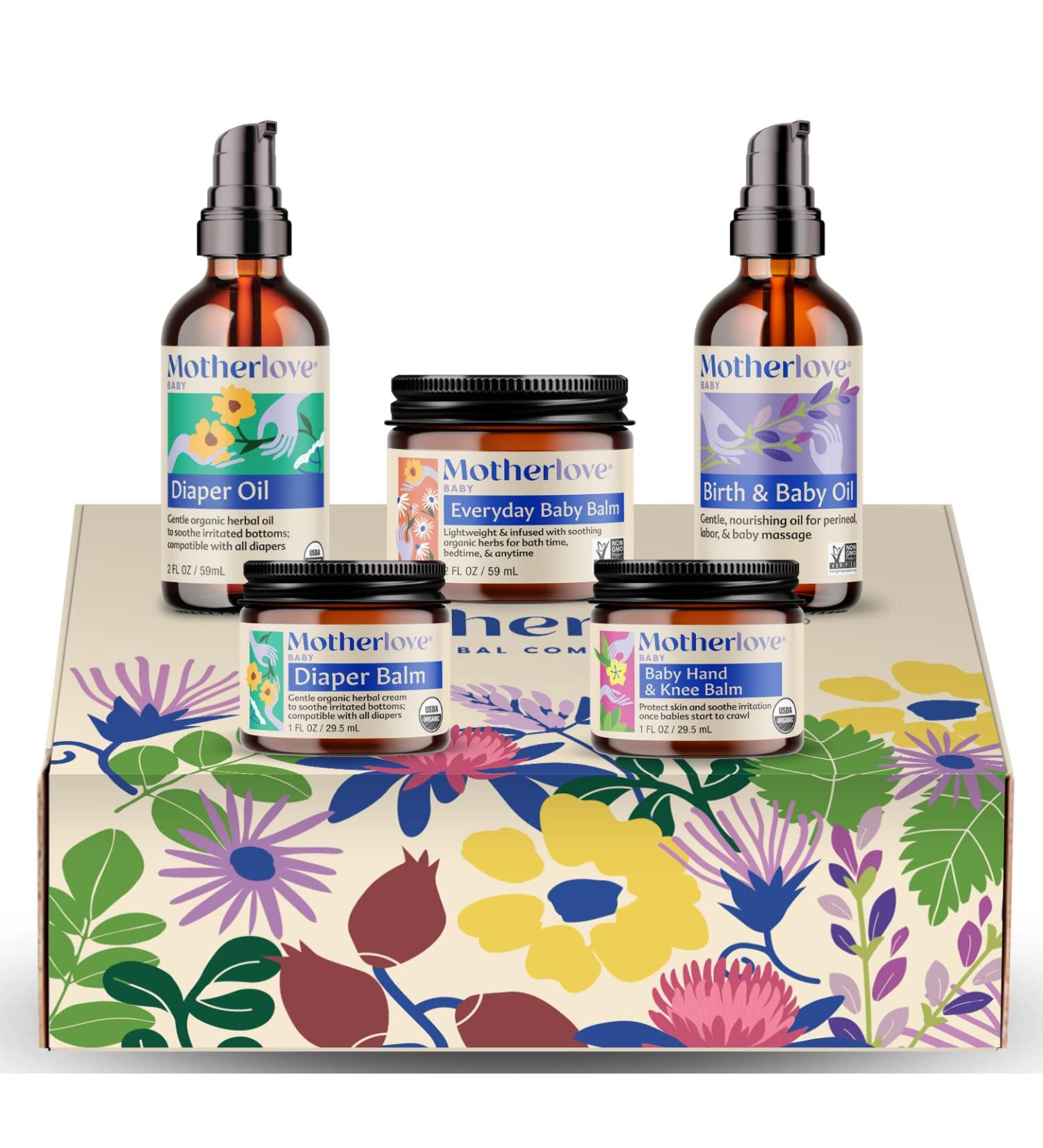 Motherlove Baby Body Care Gift Box | Clean Safe Essentials for Newborns Infants & Toddlers - Perfect Baby Shower Gift & Nursery Must-Have - Buy Online on GoSupps.com