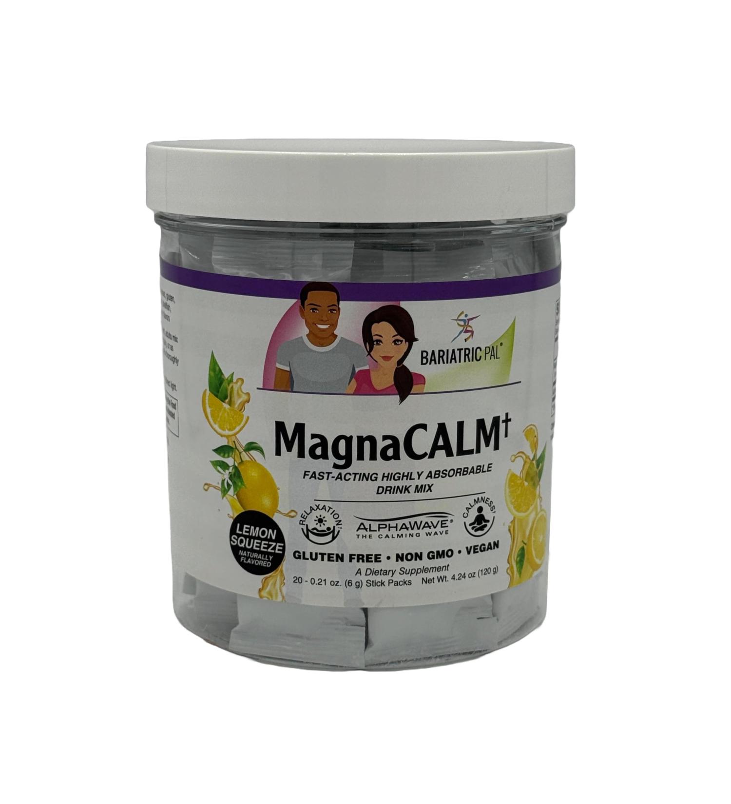 BariatricPal MagnaCALM Fast-Acting Highly-Absorbable Drink Mix 20 Stick Packs - Lemon Squeeze