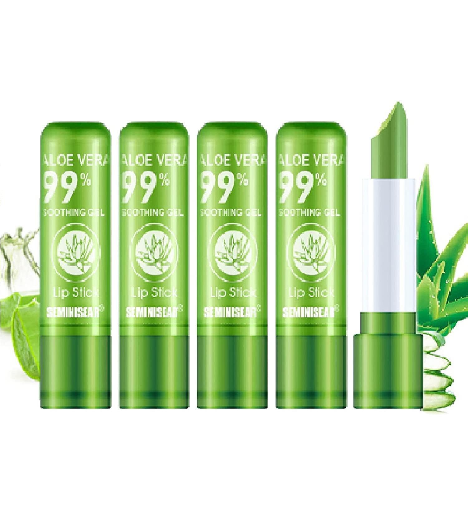  SEMINISMAR Aloe Vera Lipstick Shiny Discoloration Balm Long Hold Gel Solid Rich and Nourishing 5PCS - Buy Online on GoSupps.com