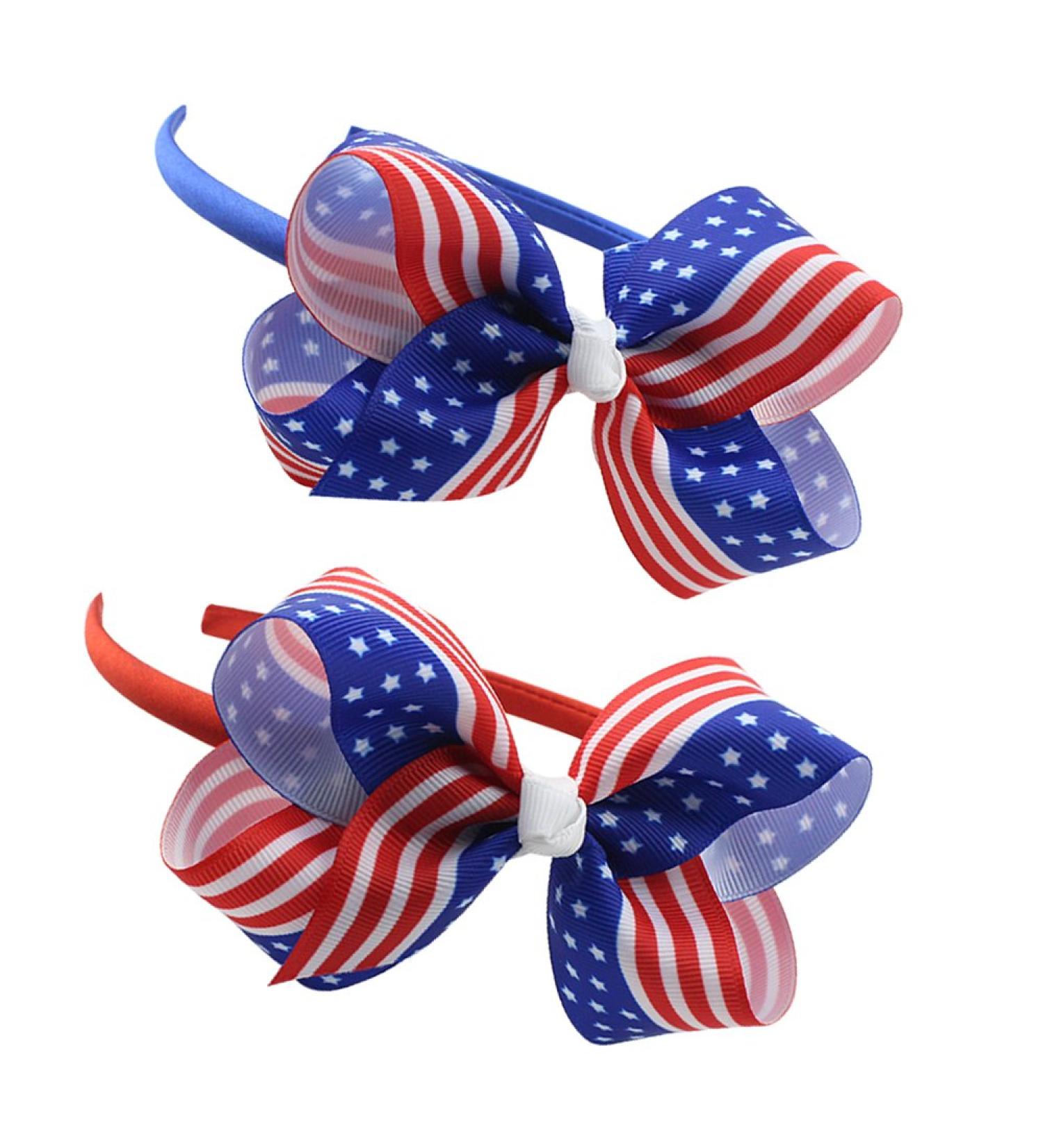 BinaryABC 4th of July American Flag Bow Headband - Patriotic Independence Day Decoration (2Pcs) - Buy Online on GoSupps.com