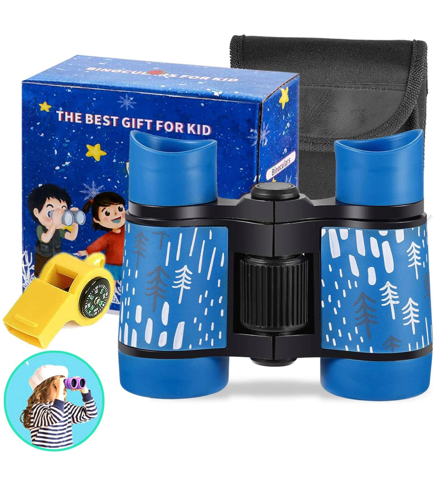 Kid Binoculars - High Resolution Mini Compact Telescope for Outdoor Play | Best Gift for Boys & Girls Ages 3-12 | Optics Shockproof | Blue - Buy Online on GoSupps.com