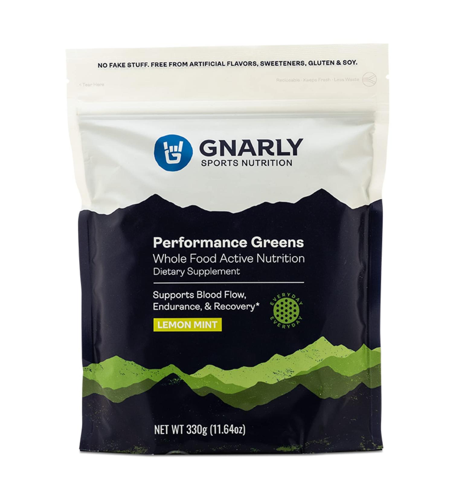 Gnarly Nutrition Performance Greens Superfood Powder - Lemon Mint 11.64 Oz (30 Servings) - Buy Online on GoSupps.com