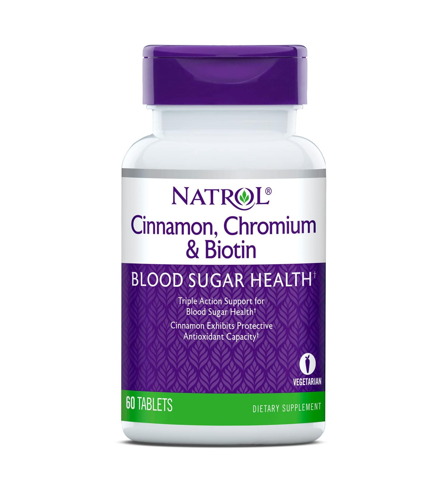 Natrol Cinnamon Chromium Biotin Tablets - 60 Count for Metabolism Support - Buy Online on GoSupps.com