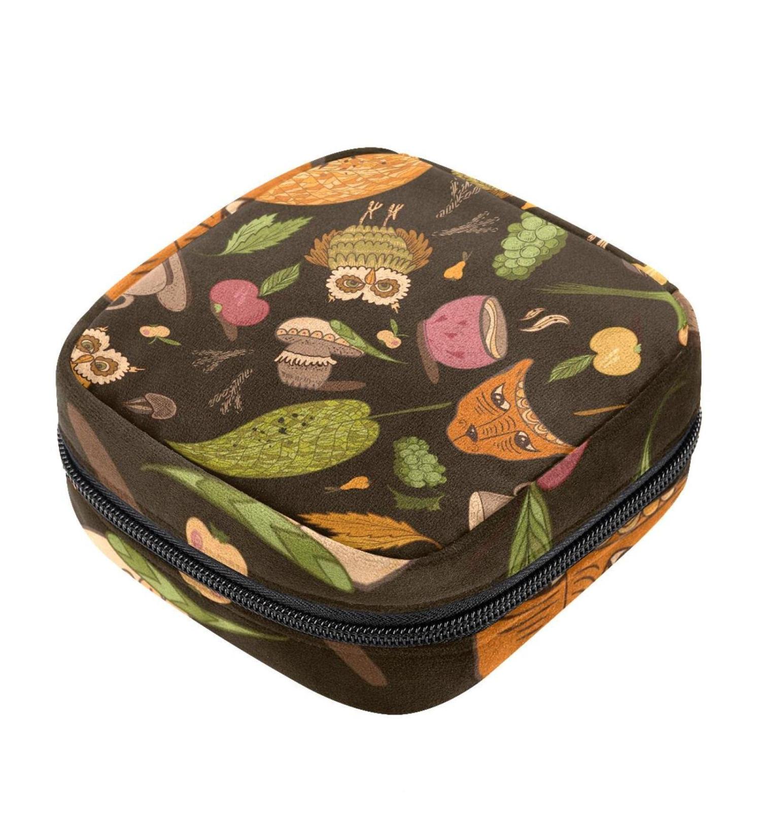 Large Capacity Sanitary Napkins & Menstrual Cup Storage Bag - Owl Design Makeup Organizer for Travel - Buy Online on GoSupps.com
