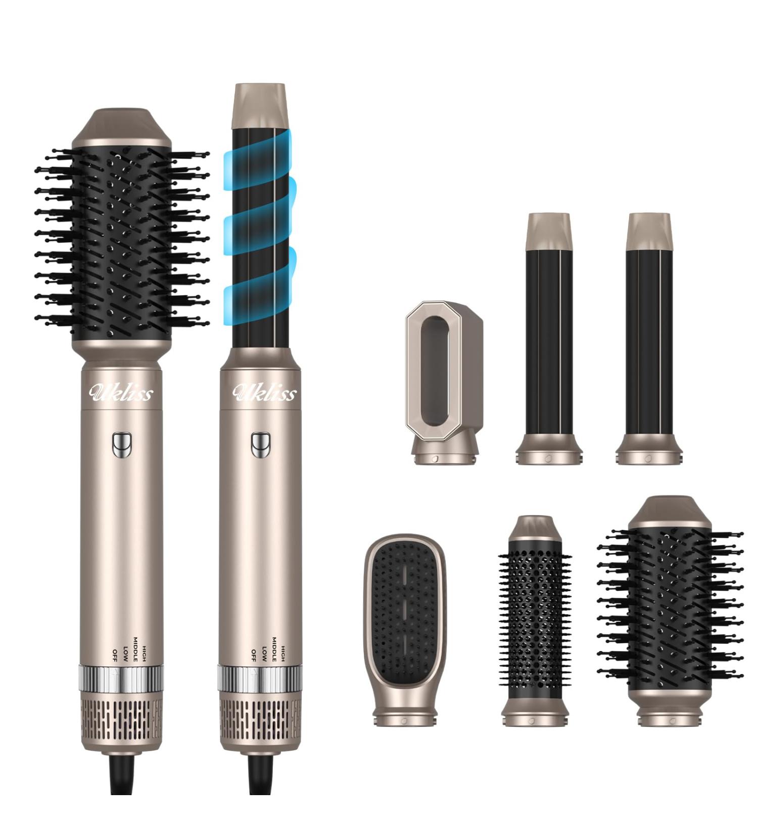 Ukliss 6-in-1 Airstyler Brush | Warm Air Dryer & Automatic Curling Iron for Volume Smooth & Curl Hair - Buy Online on GoSupps.com