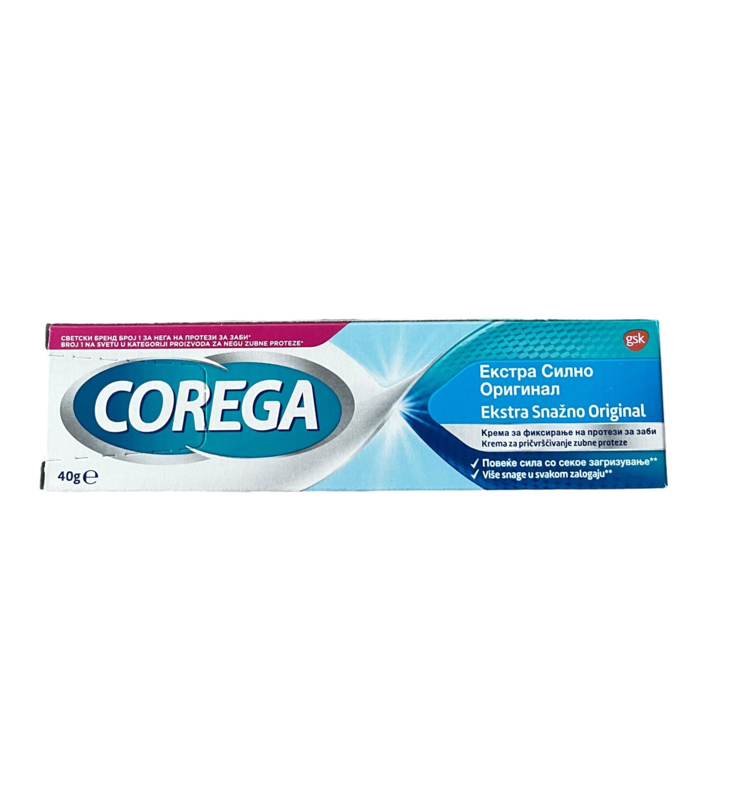 GlaxoSmithKline COREGA EXTRA STRONG cream without zinc 40 g Cream mount well sealing the space between the prosthesis and the mucous membrane It provides superfast denture maintenance thanks to triple salt sodium magnesium and zinc It does not contain dye - Buy Online on GoSupps.com