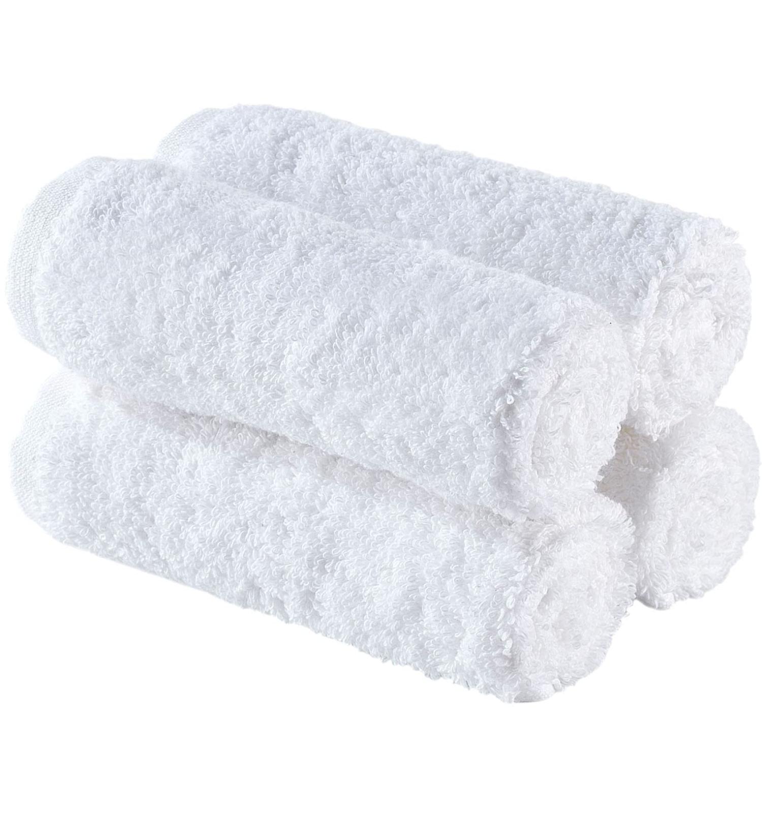 Hammam Linen Washcloth Set - Premium Turkish Cotton, 600 GSM, 13x13 Inches, Hotel Quality, Soft & Absorbent - White - Buy Online on GoSupps.com