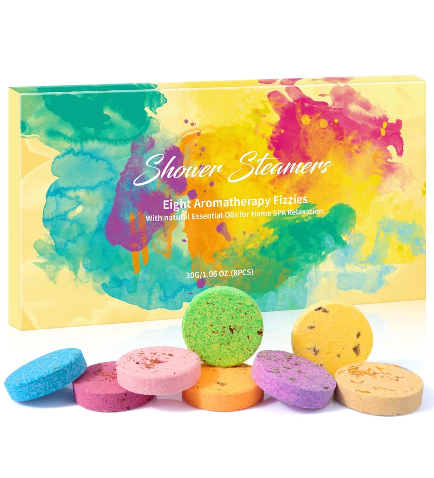 Bemawe Aromatherapy Shower Steamers - 8 Pack Shower Bombs Gift Set with Lavender and Coconut Essential Oils for Home Spa - Relaxation and Stress Relief Gift for Women and Men - Buy Online on GoSupps.com