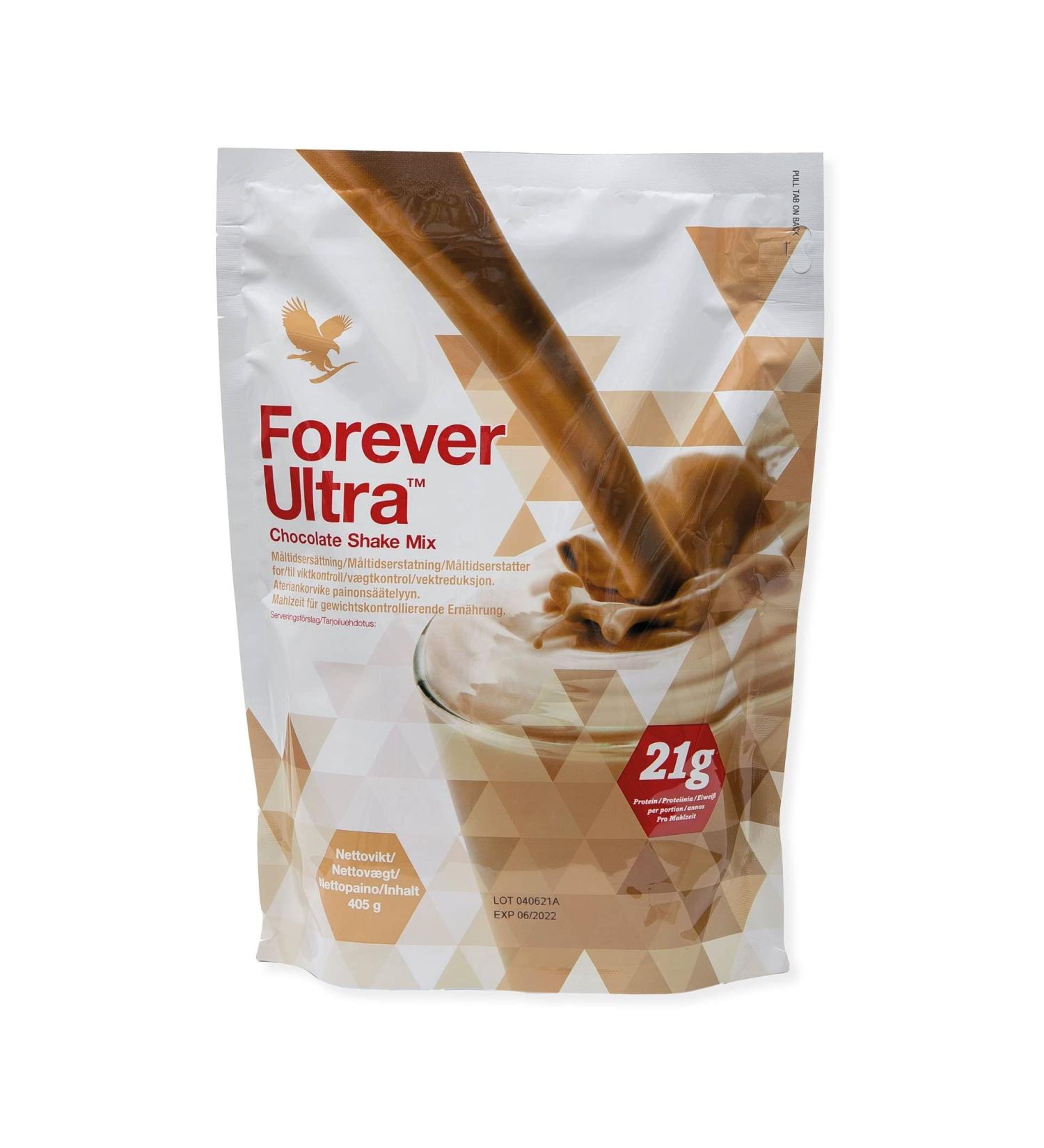 Forever Ultra Chocolate Protein Shake | 21g Soy Protein | Gluten-Free Preservative-Free Meal Replacement Powder | 16 Portions 405g - Buy Now! - Buy Online on GoSupps.com