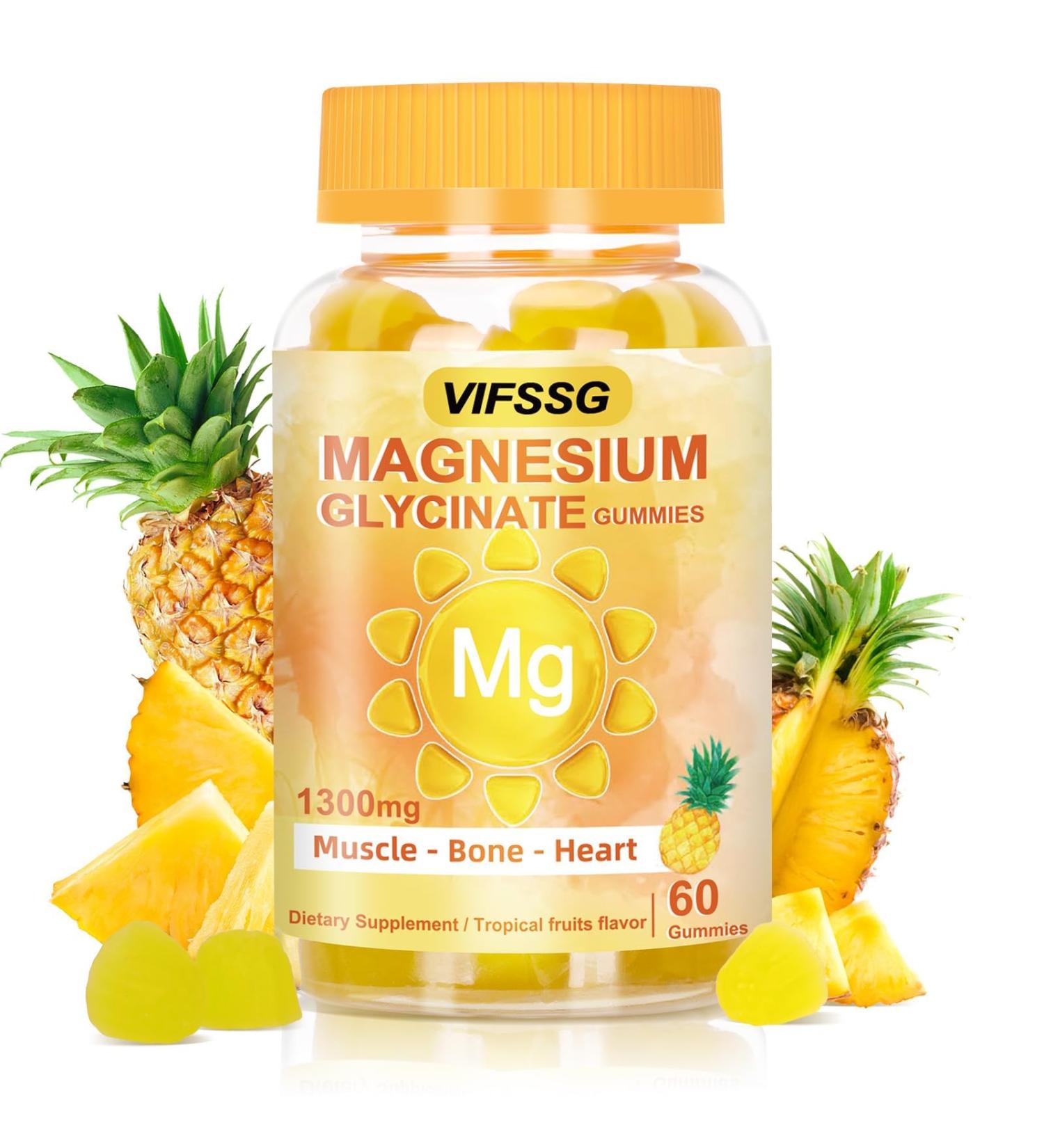 Magnesium Glycinate Gummies 500 Mg Triple Magnesium Complex Sugar-Free Gummies with Malate 400 Mg Citrate 400 Mg Magnesium Supplement Chewable for Women & Men Vegan Organic 60 Count 60 Count (Pack of 1) - Buy Online on GoSupps.com