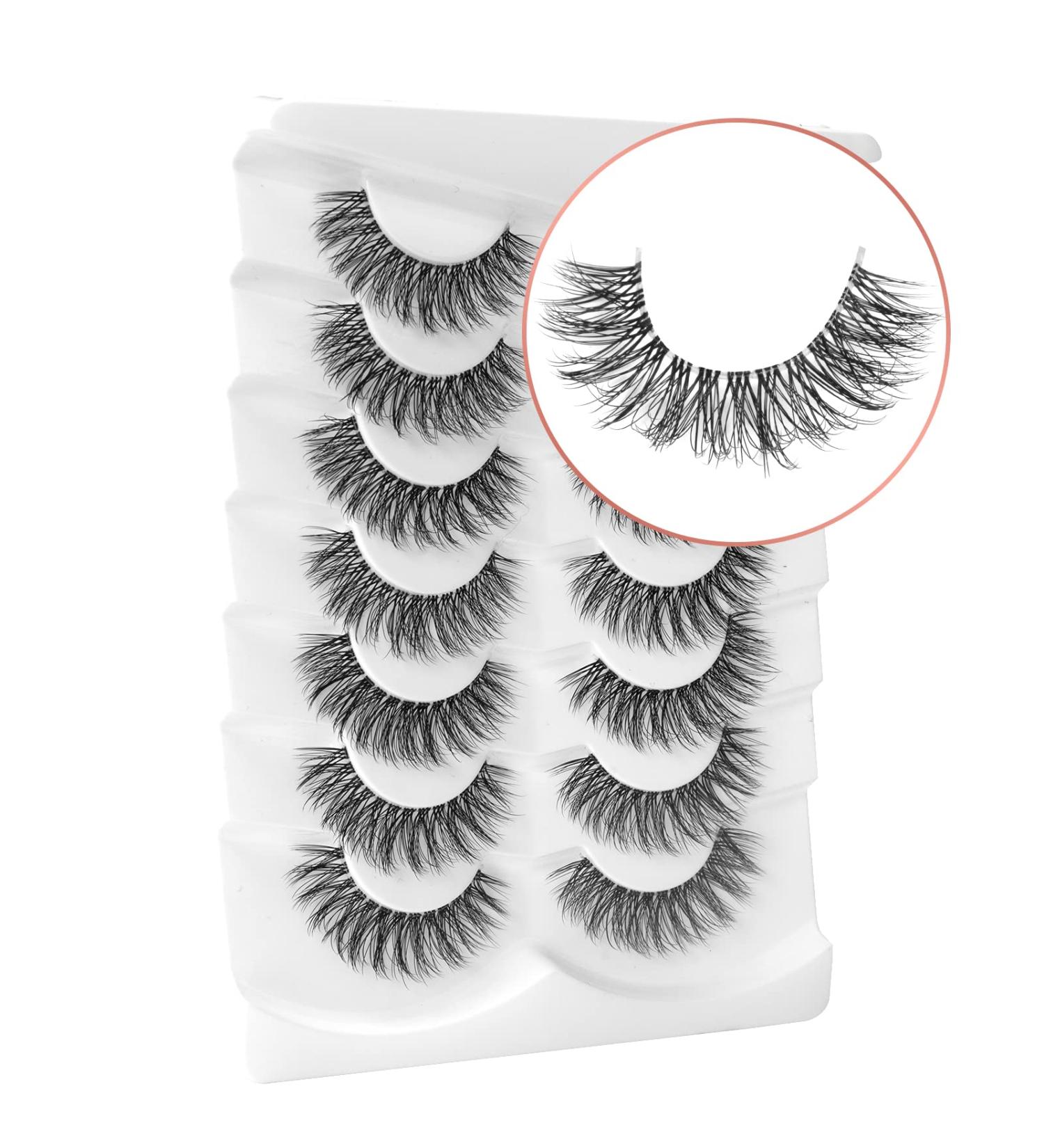 Onlyall Lashes Natural Look Volume Mink Soft Eye Lashes - A12 Natural Wispy (8MM-13MM) - Buy Online on GoSupps.com
