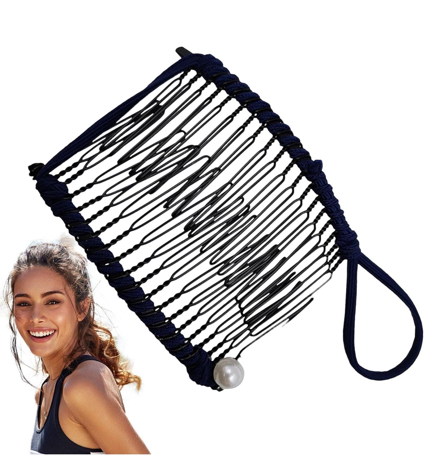 Banana Clips Hair for Thick Hair - Fixing Hair Holder Clip | Clincher Combs Metal Banana Combs for Any Hair Type Hair Accessories for Women Girls Cle-ca Navy Blue - Buy Online on GoSupps.com