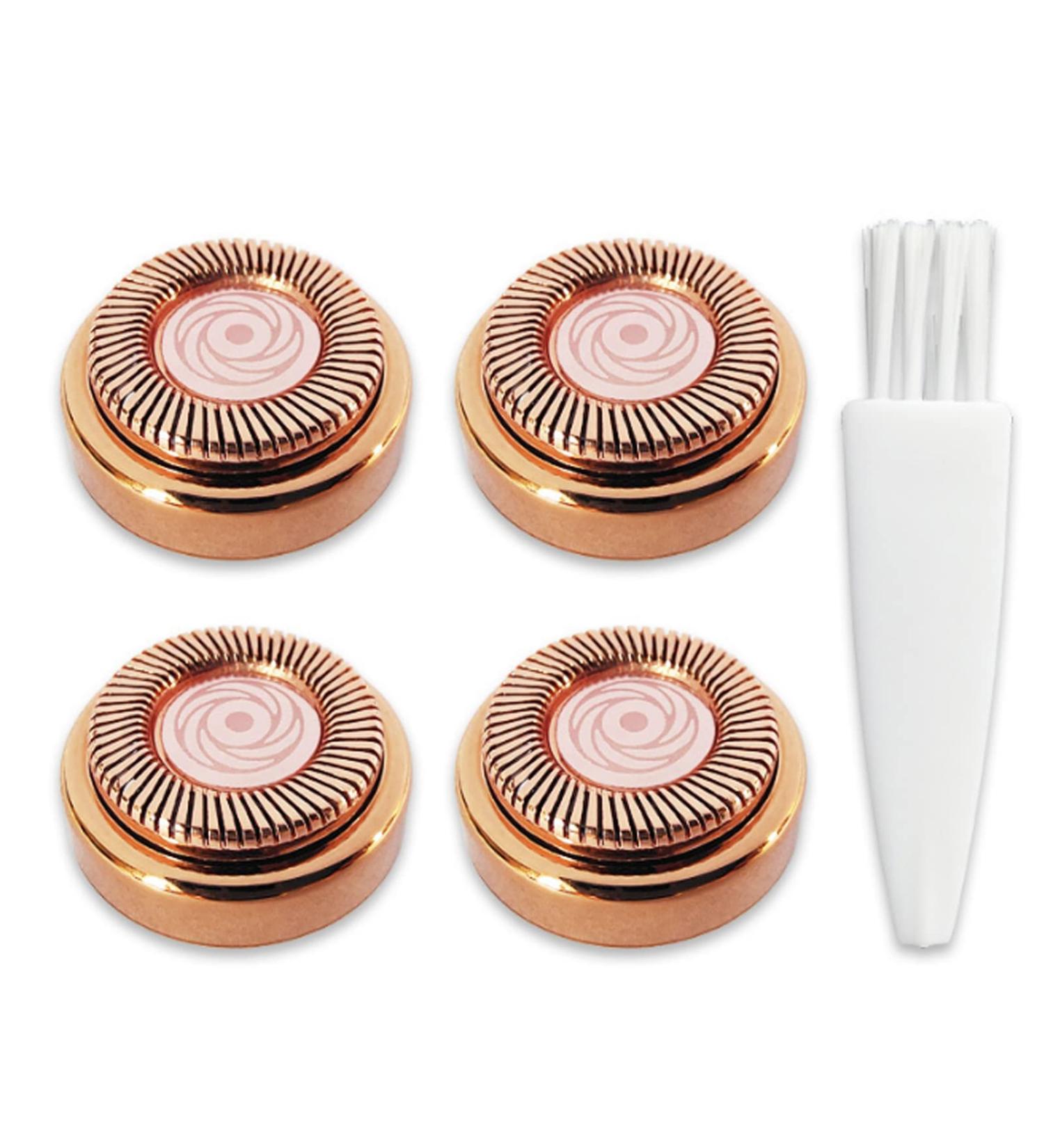 Women Facial Hair Remover Replacement Heads - 4 Count 18K Gold-Plated Rose Gold Tool for Flawless Touch - Buy Online on GoSupps.com