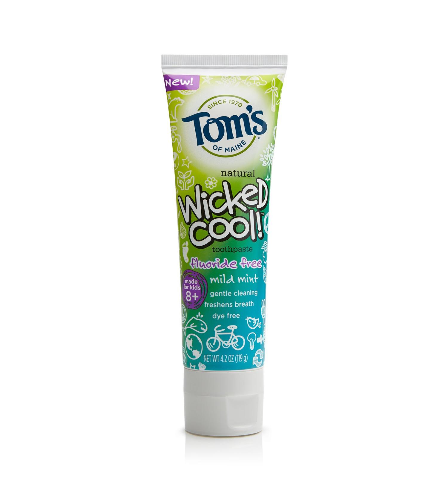 Tom's Of Maine Wicked Cool Mild Mint Kids Toothpaste | Fluoride Free | 4.2 oz | Pack of 1 - Buy Online on GoSupps.com