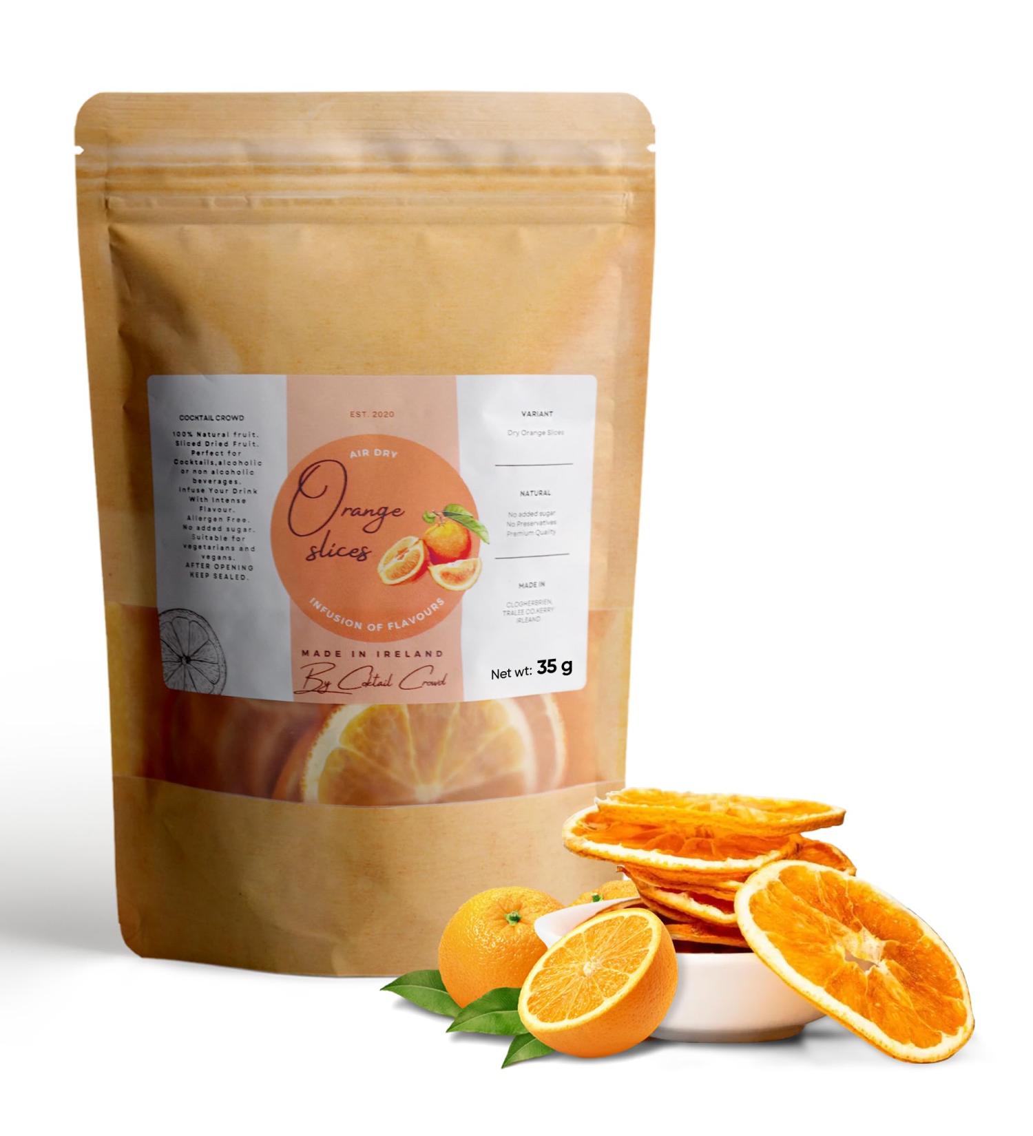Cocktail Crowd Dried Orange Slices Wheels Cocktail Garnish Orange Slices Nothing Added Dehydrated Gluten & Sugar Free Orange Slices for Drinks Fruits for Drinks Cocktail Gins (35.00 Grams) 35.0 grams - Buy Online on GoSupps.com