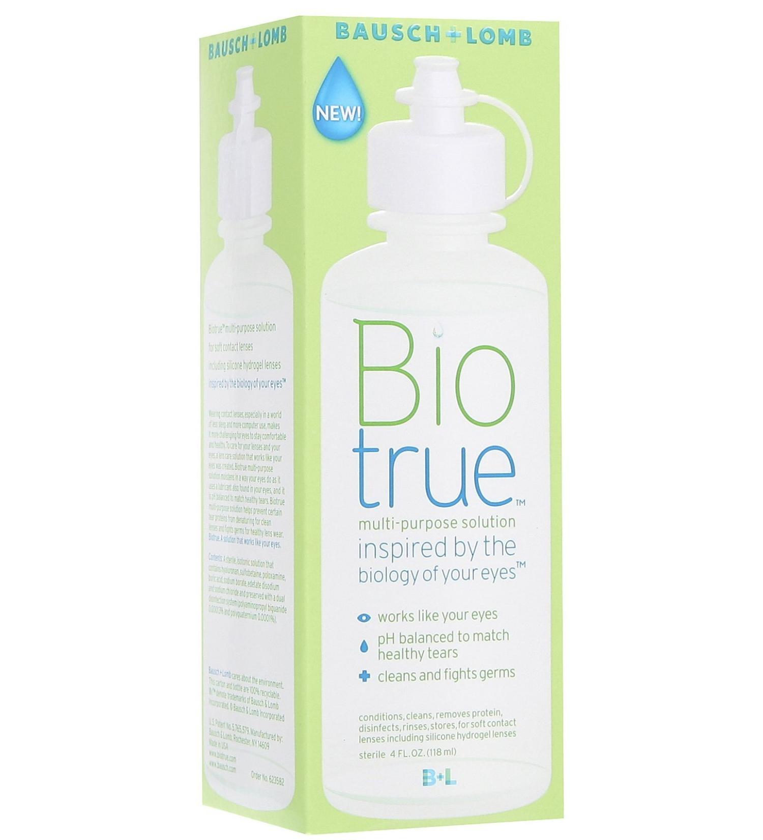 Bausch + Lomb BioTrue Multi-Purpose Solution 4 oz - Hydrate & Cleanse Contact Lenses | Shop Now - Buy Online on GoSupps.com