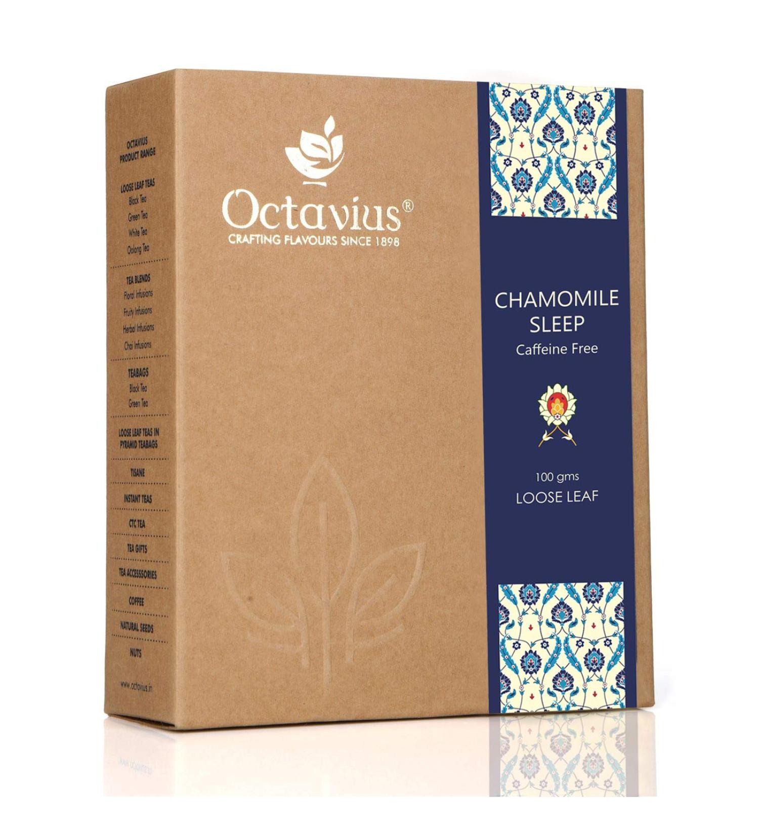Octavius Chamomile Sleep (Caffeine Free) Loose Leaf Herbal Tea - 100 Gms - Buy Online on GoSupps.com