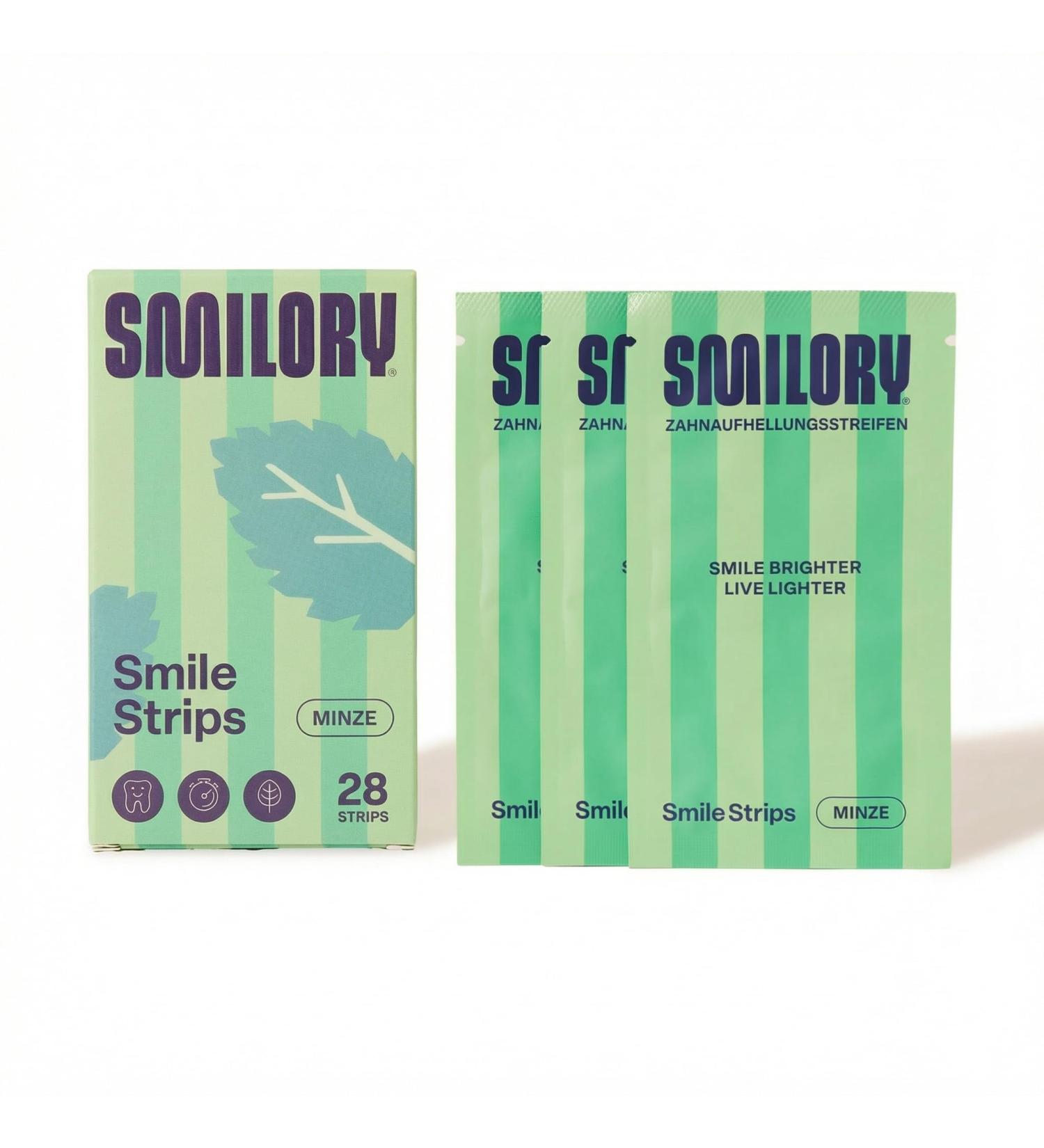 Smile Stripes - Bandes blanchissantes pour les dents - l'aloe vera et l'huile de menthe fra che - Bandes blanchissantes (menthe) Menthe 1 paquet - Buy Online on GoSupps.com