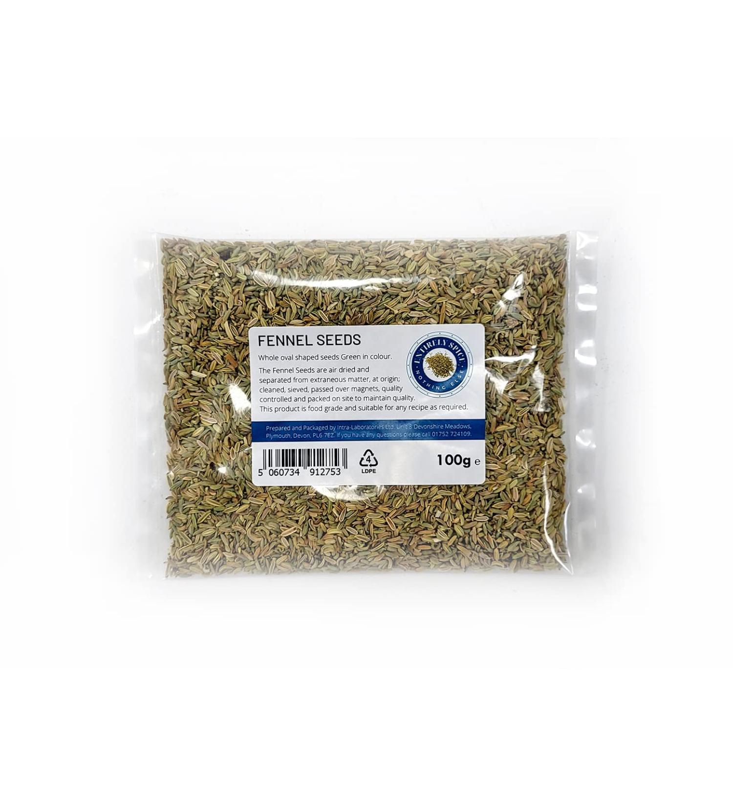 Entirely Ingredients Fennel Seeds 100g - Selected for Premium Quality - Premium Food Grade