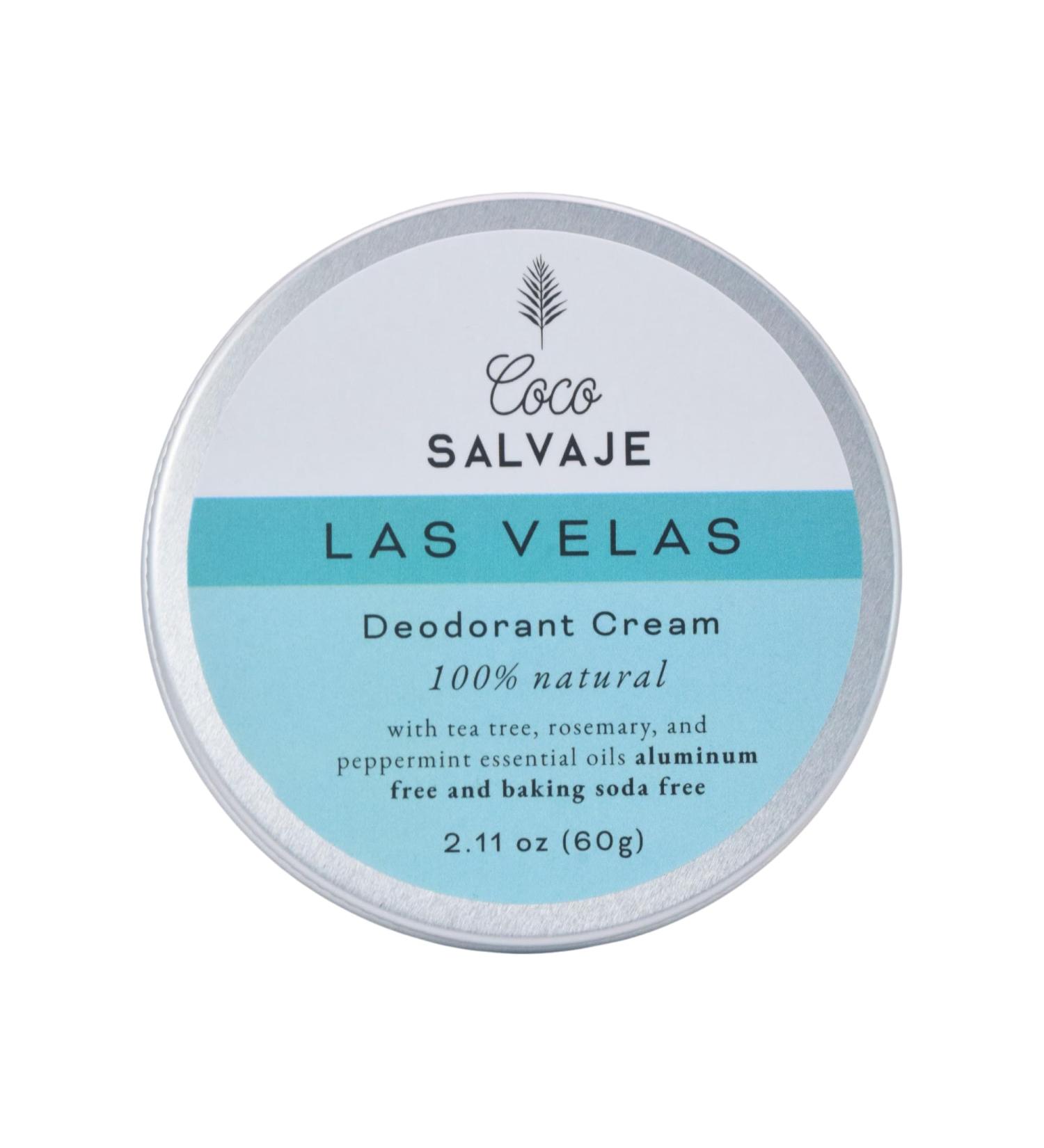 Natural Deodorant for Women & Men | Aluminum Free Deodorant with Magnesium | Non toxic Vegan Hypoallergenic and Pregnancy Safe | Clean Organic Ingredients | 2.11oz LAS VELAS (Minty) - Buy Online on GoSupps.com