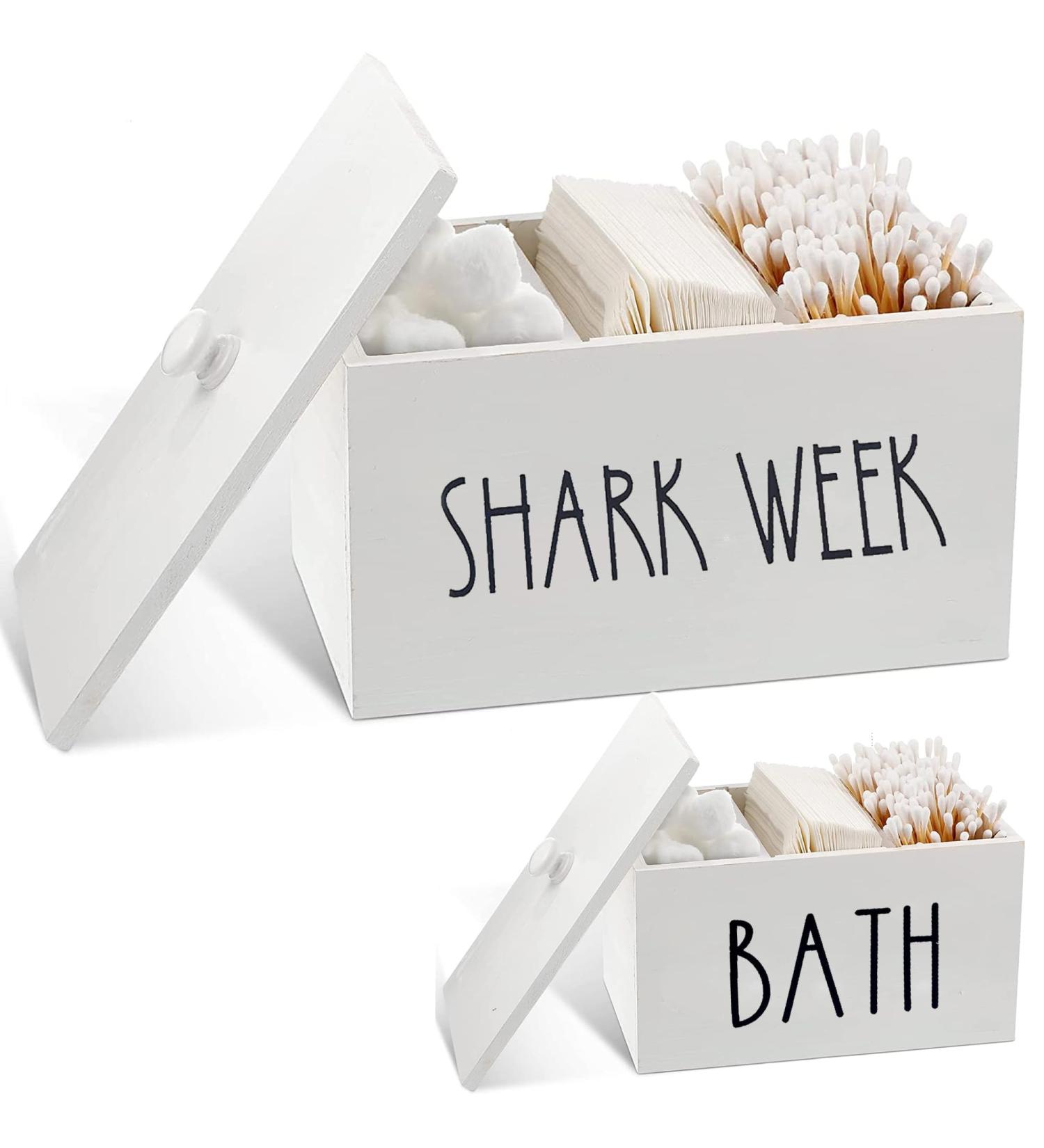 Rustic Wooden Tampon Holder for Bathroom | Farmhouse Pad Storage Container & Organizer | Stylish Bathroom Accessories - Buy Online on GoSupps.com