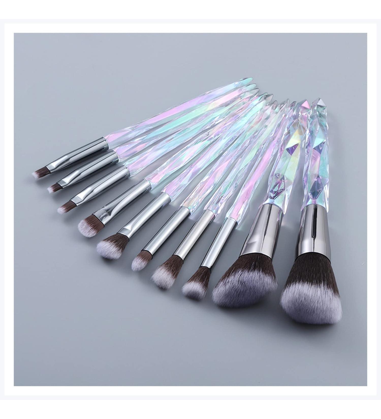 Makeup brushes Crystal Makeup Brushes Powder Foundation Eyeshadow Eyebrow Cosmetics for Face Fan Make Up Brush Se Makeup brush set (Size : 2big8small whbr) - Buy Online on GoSupps.com